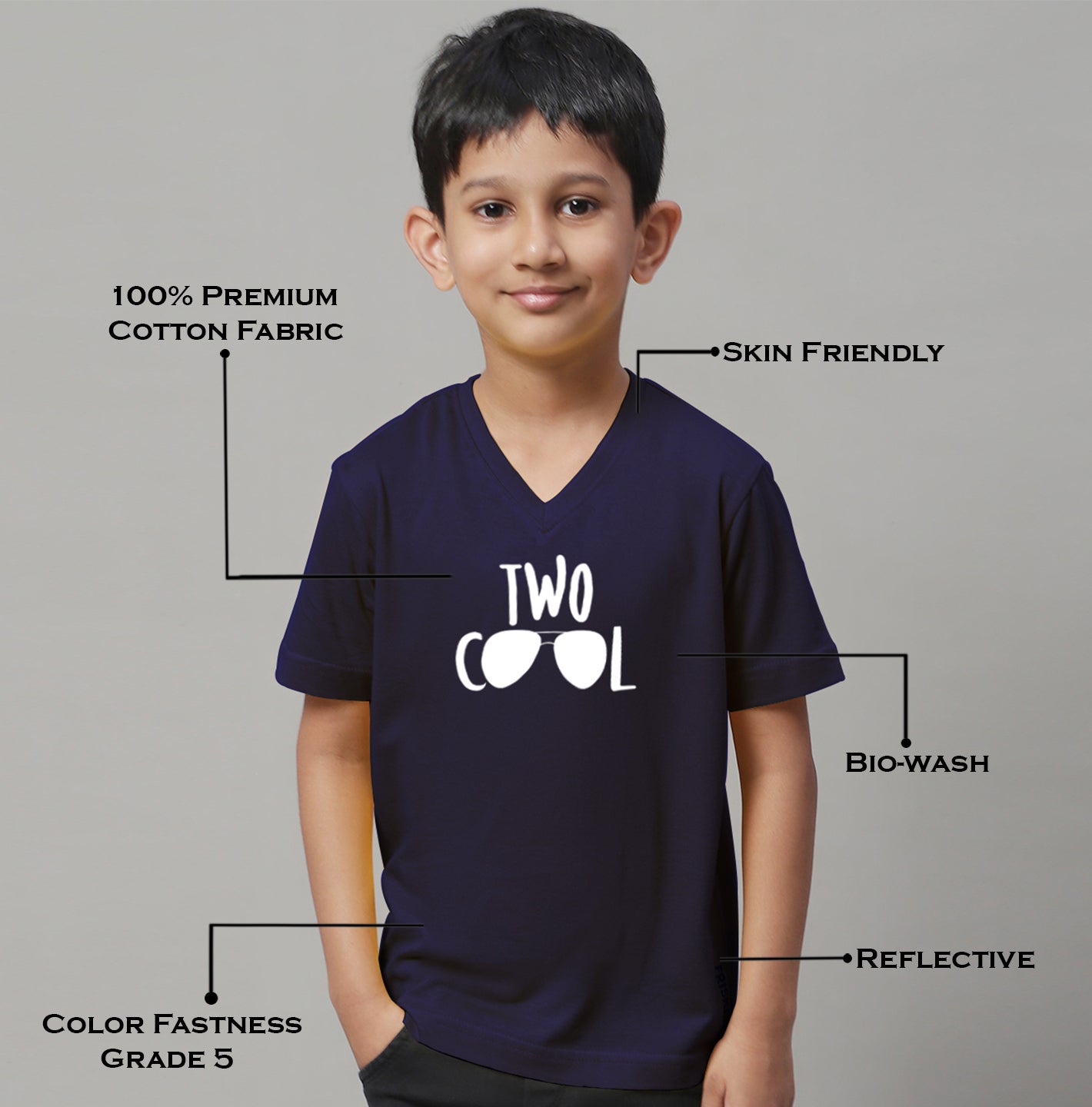Boys Two Cool Half Sleeves Printed T-Shirt - Friskers