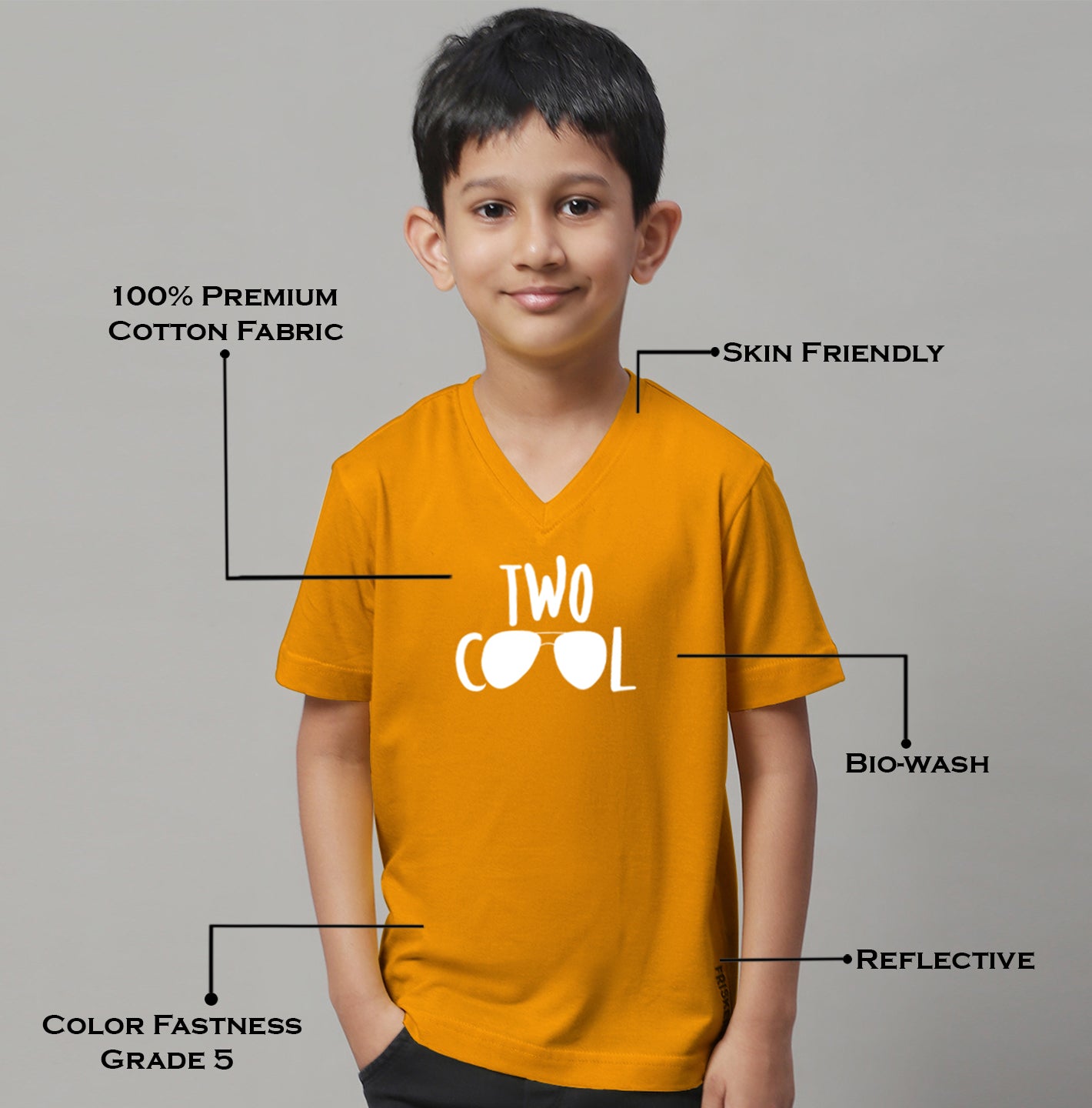 Boys Two Cool Half Sleeves Printed T-Shirt - Friskers