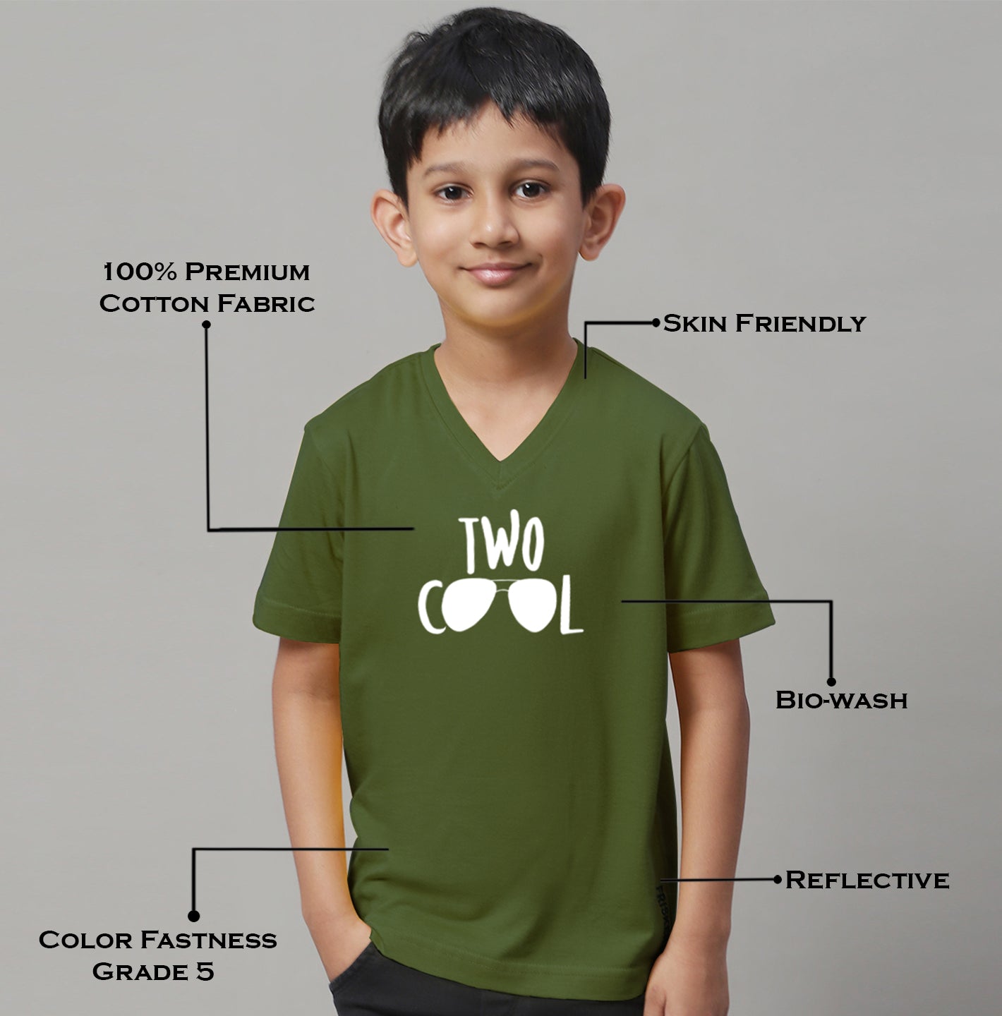 Boys Two Cool Half Sleeves Printed T-Shirt - Friskers