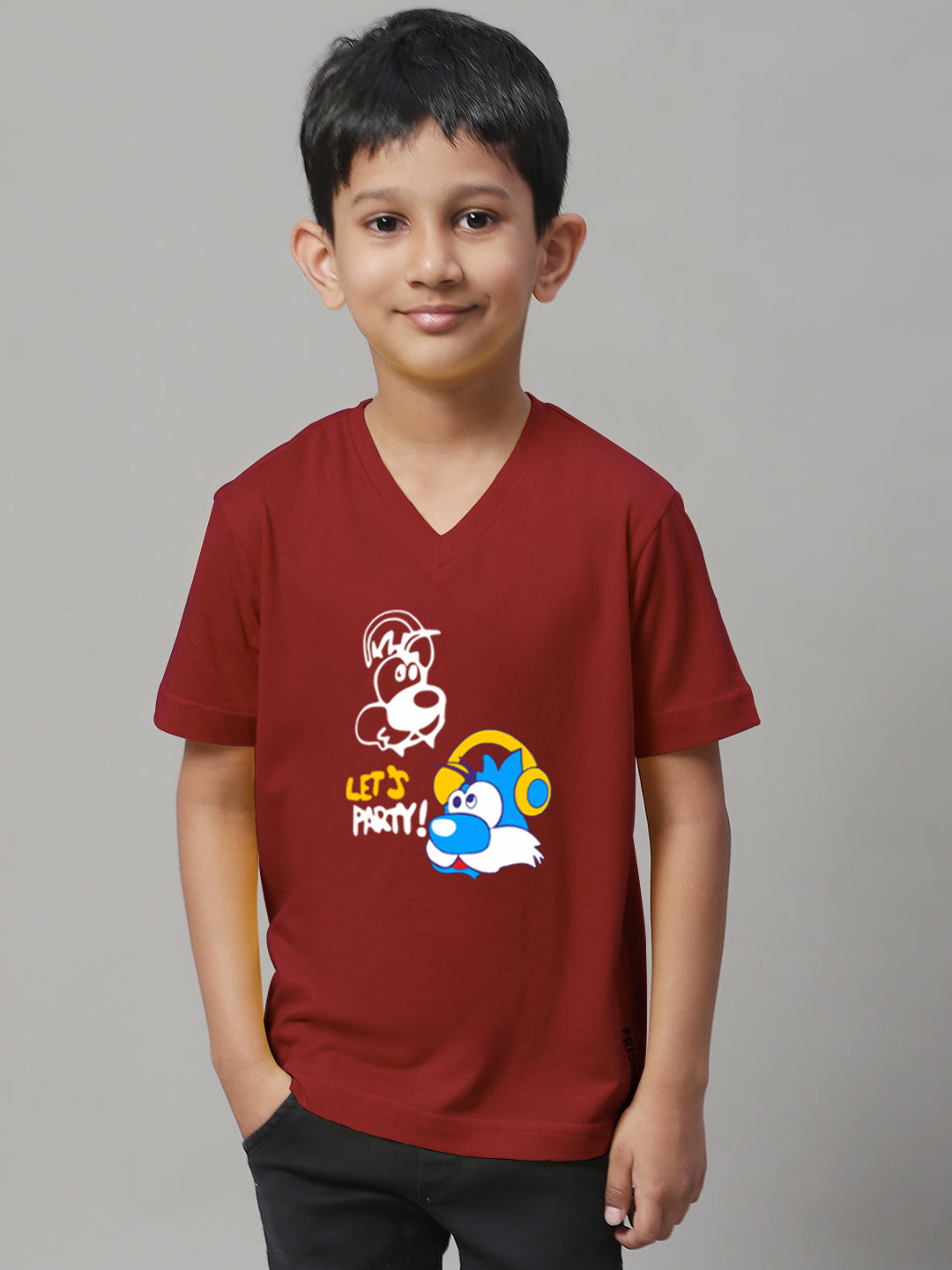 Boys Lets Party Half Sleeves Printed T-Shirt - Friskers