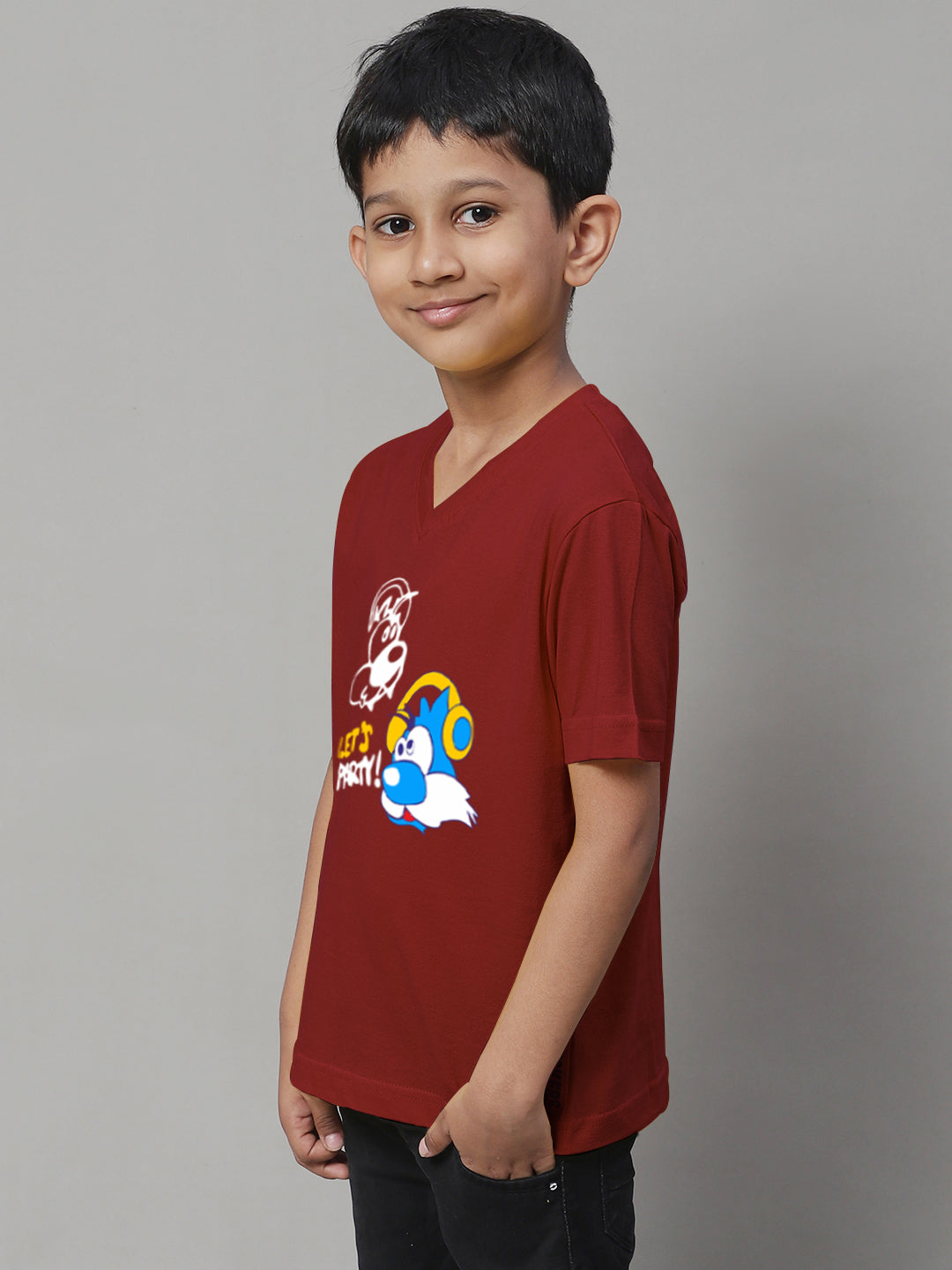Boys Lets Party Half Sleeves Printed T-Shirt - Friskers