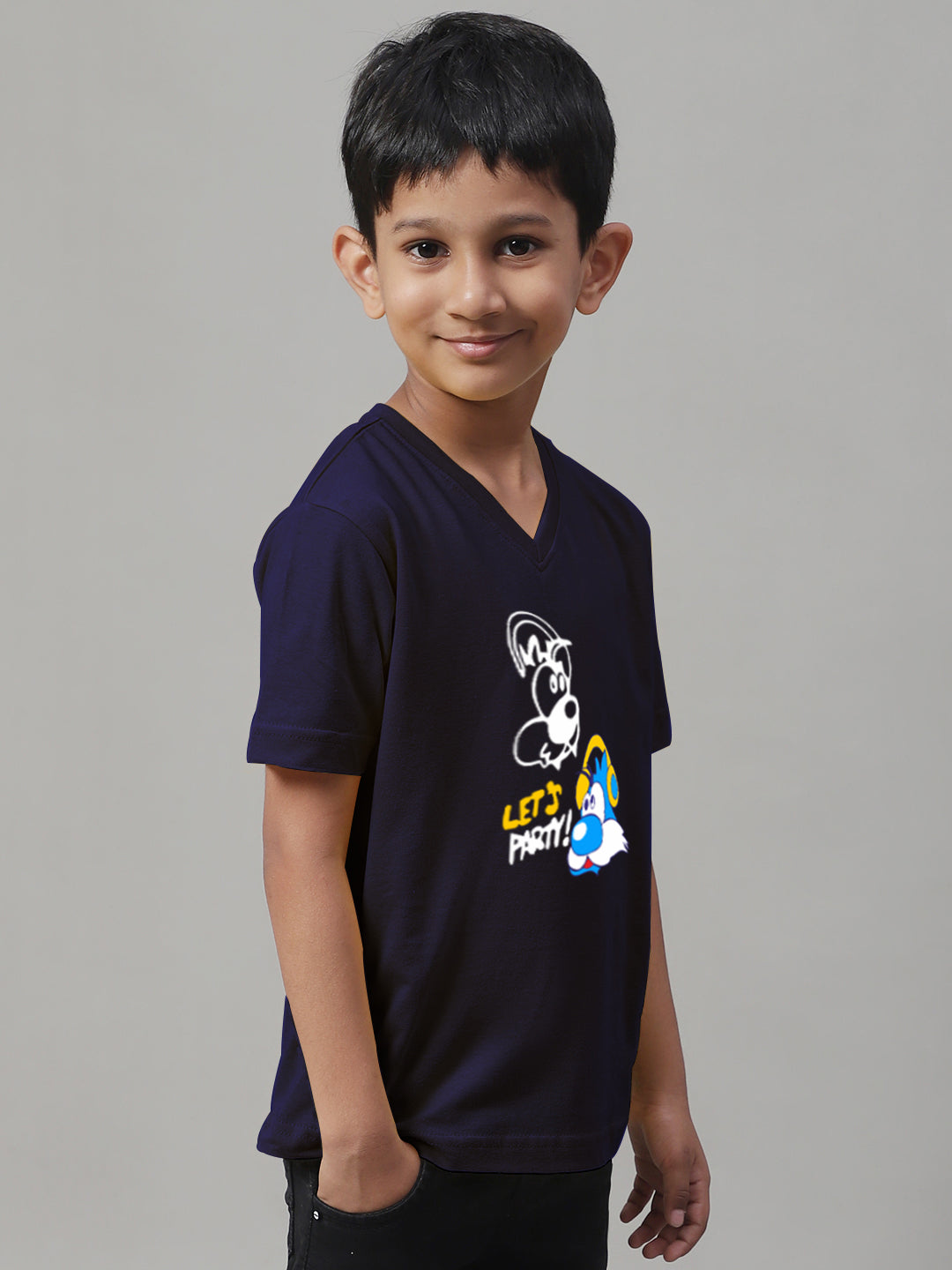 Boys Lets Party Half Sleeves Printed T-Shirt - Friskers