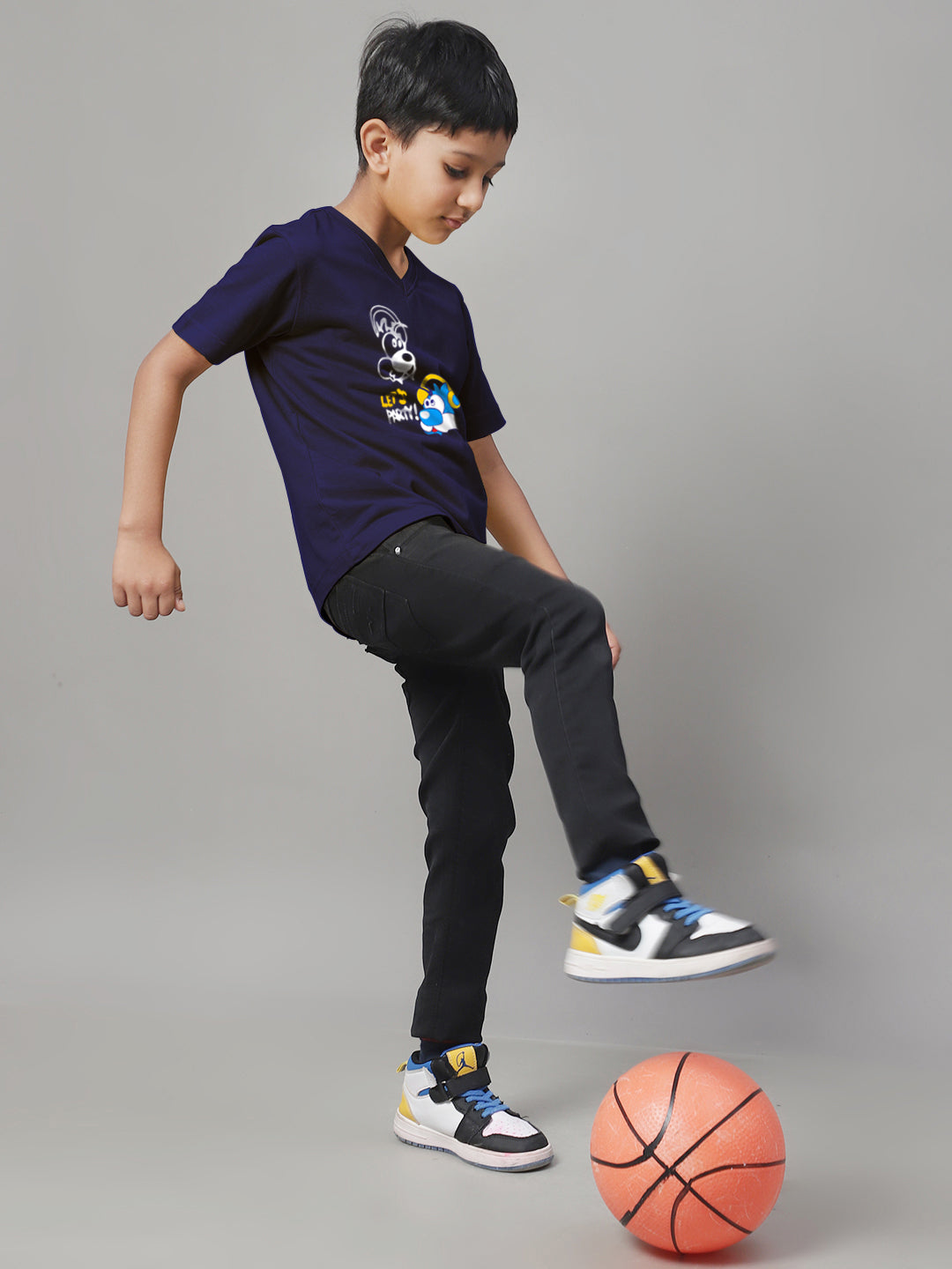 Boys Lets Party Half Sleeves Printed T-Shirt - Friskers