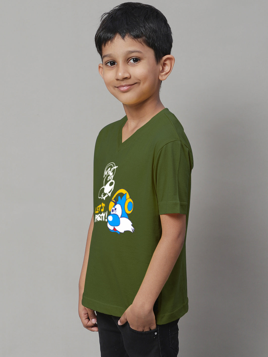 Boys Lets Party Half Sleeves Printed T-Shirt - Friskers