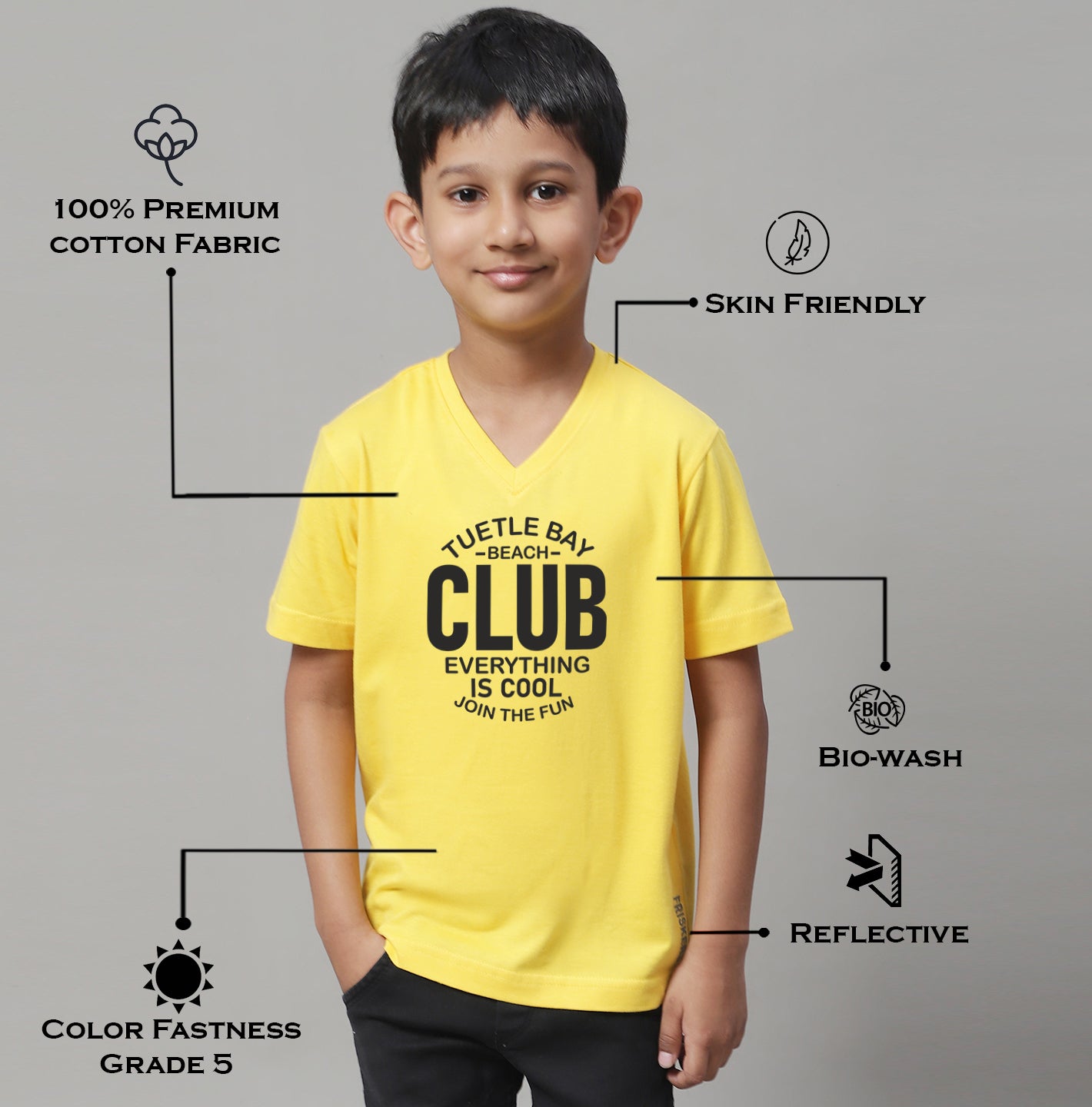 Boys Club Half Sleeves Printed T-Shirt - Friskers