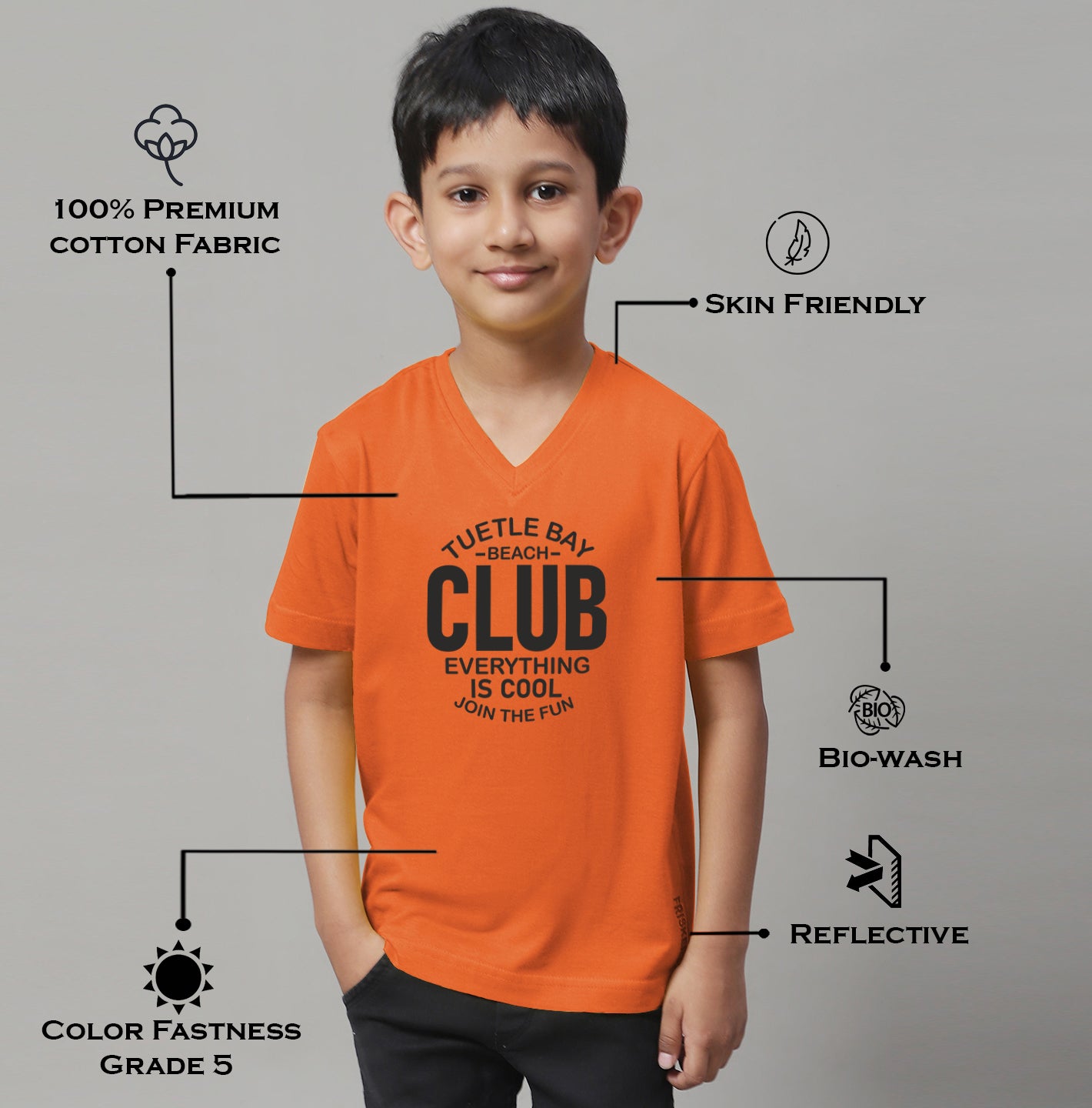 Boys Club Half Sleeves Printed T-Shirt - Friskers