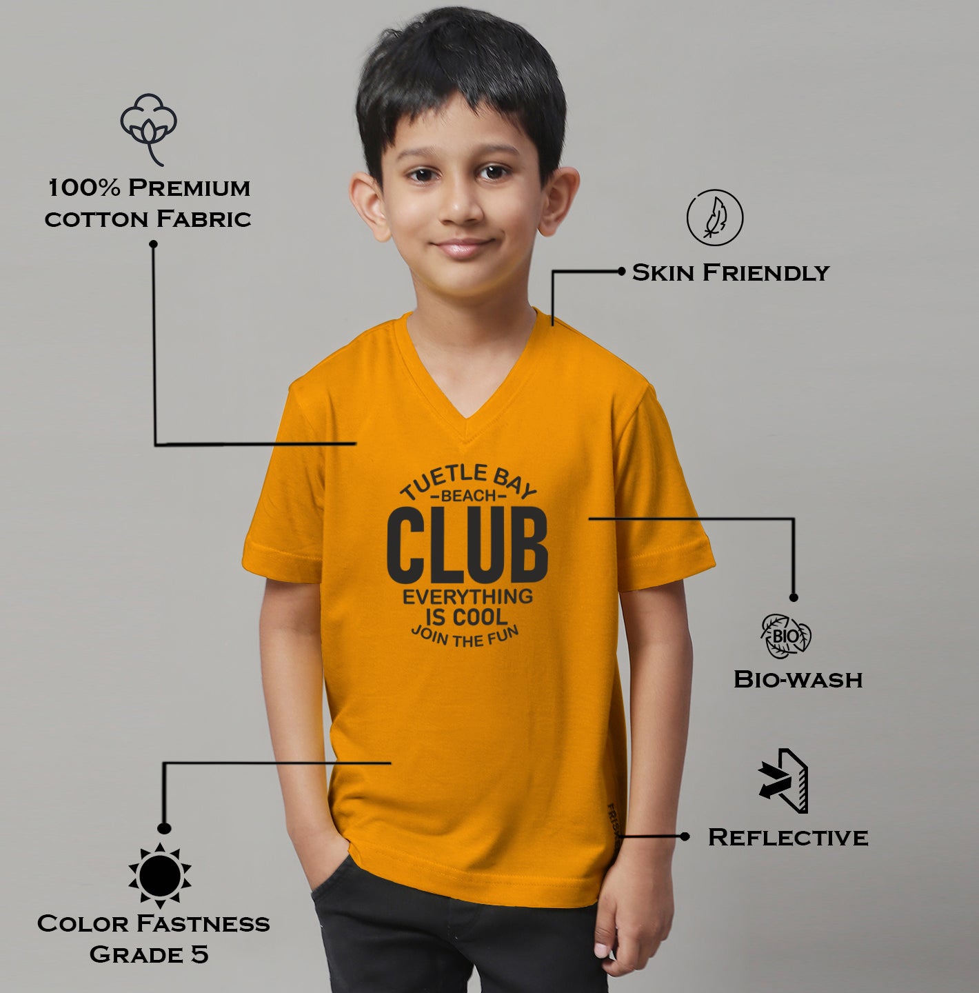Boys Club Half Sleeves Printed T-Shirt - Friskers