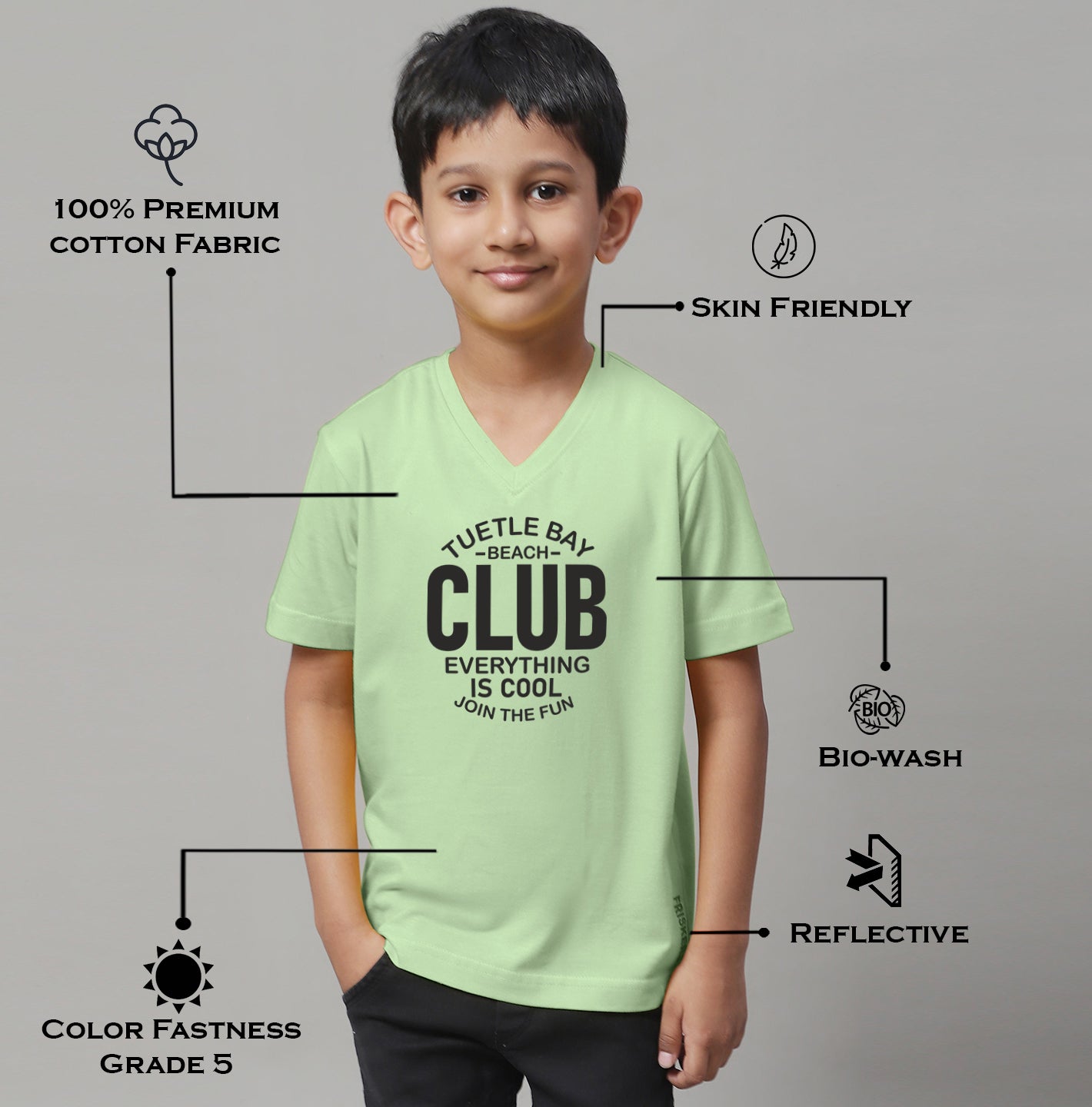 Boys Club Half Sleeves Printed T-Shirt - Friskers