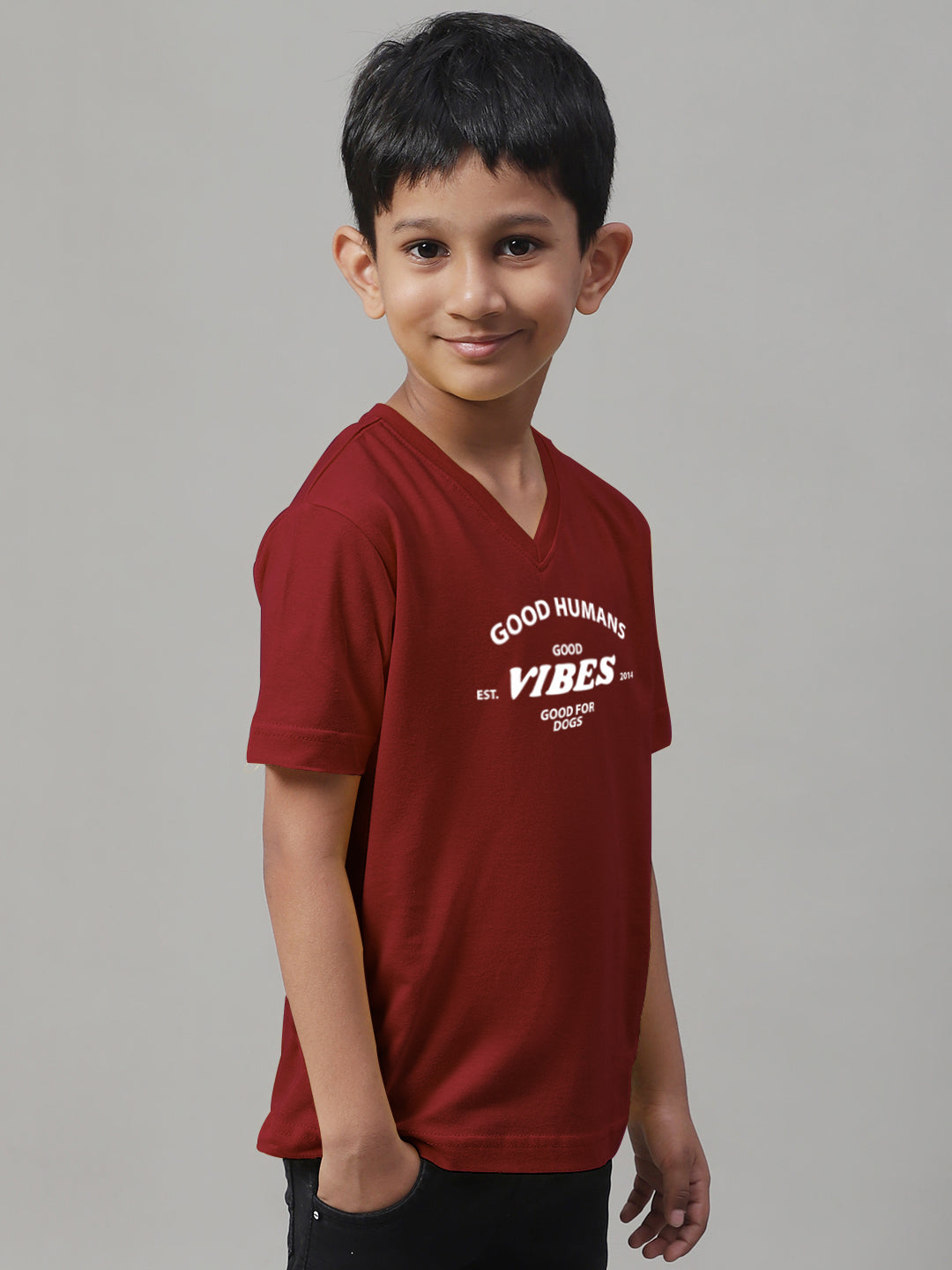 Boys Good Vibes Half Sleeves Printed T-Shirt - Friskers