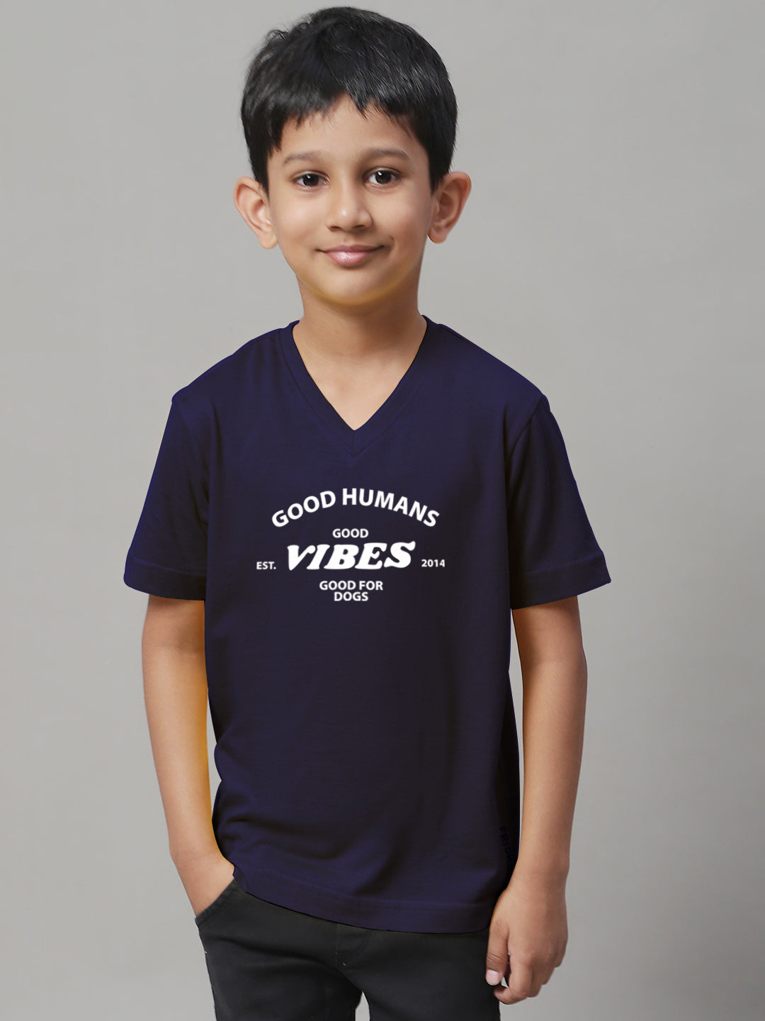 Boys Good Vibes Half Sleeves Printed T-Shirt - Friskers