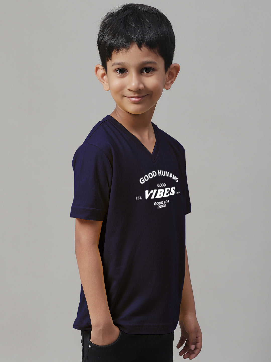 Boys Good Vibes Half Sleeves Printed T-Shirt - Friskers