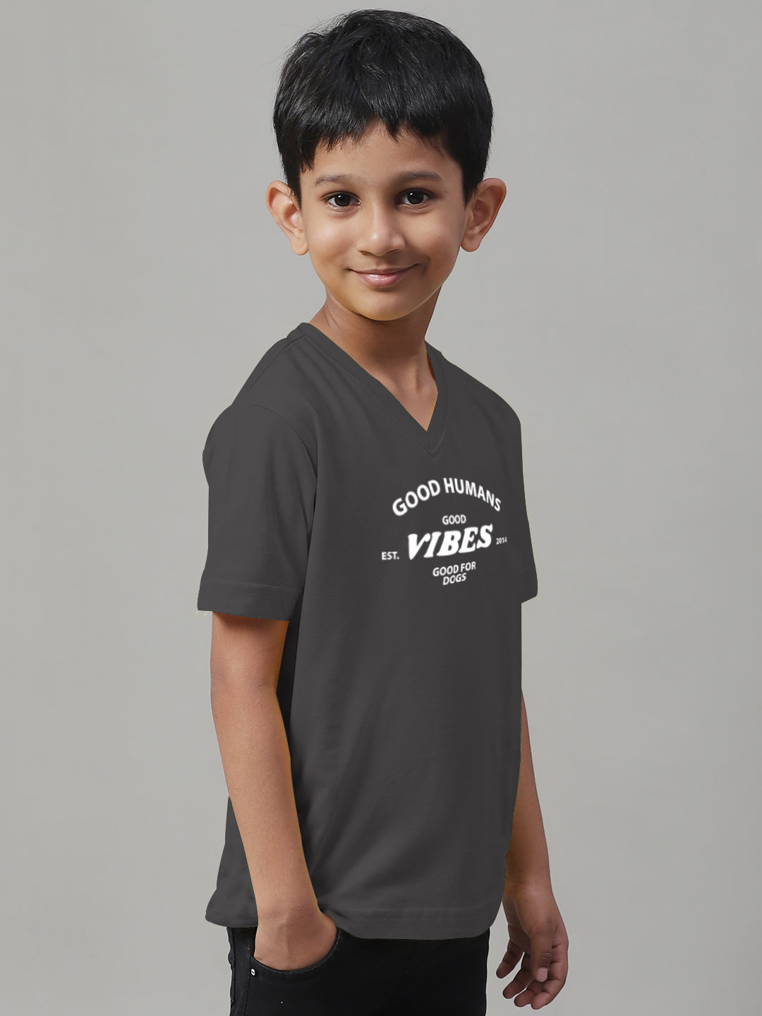 Boys Good Vibes Half Sleeves Printed T-Shirt - Friskers