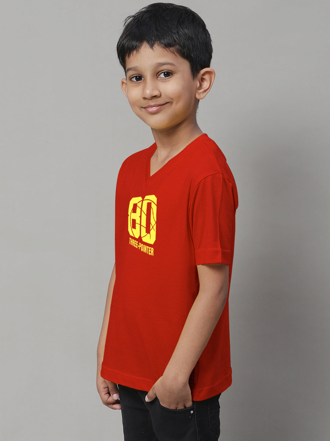 Boys Three Pointers Half Sleeves Printed T-Shirt - Friskers
