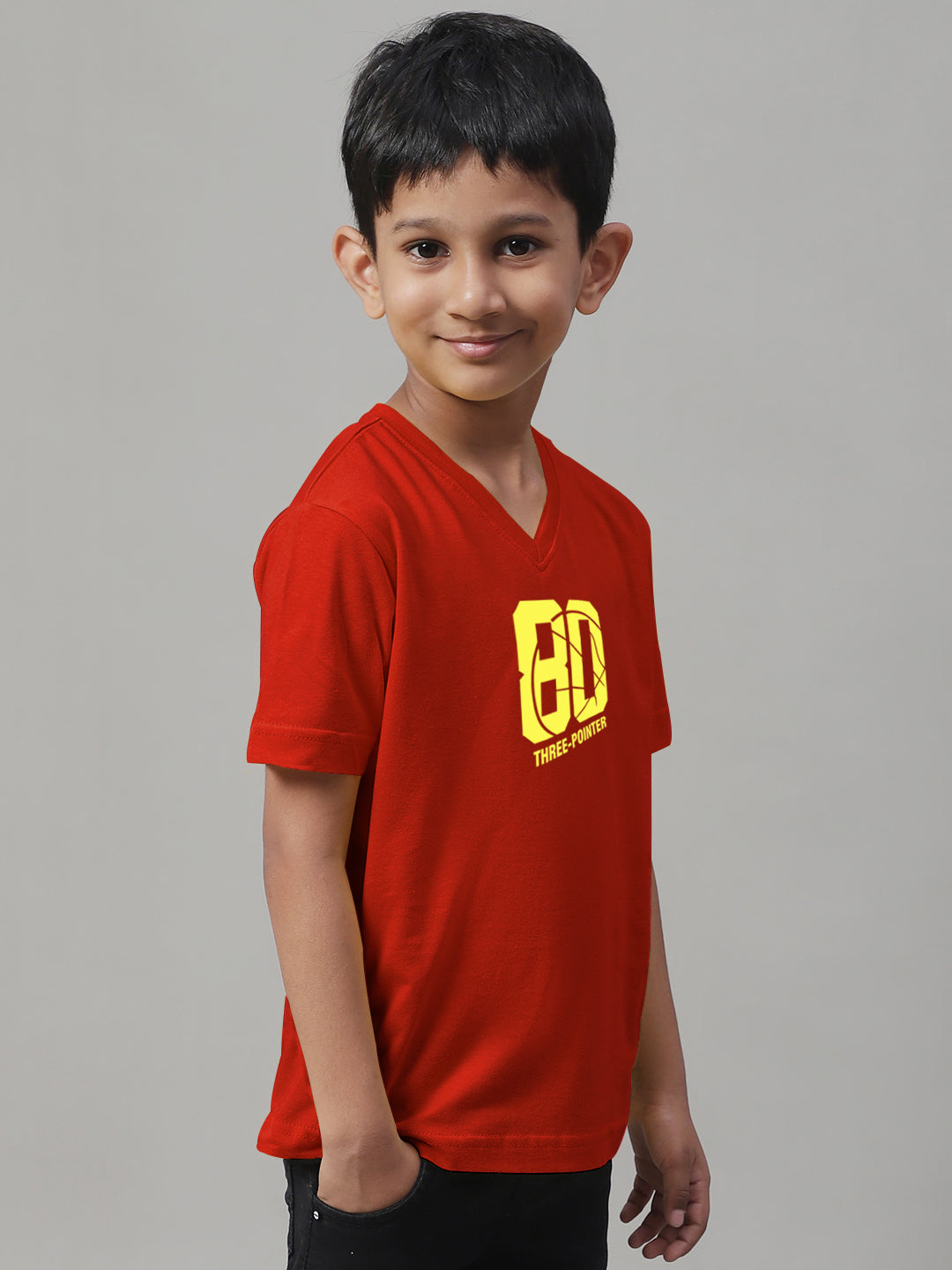 Boys Three Pointers Half Sleeves Printed T-Shirt - Friskers