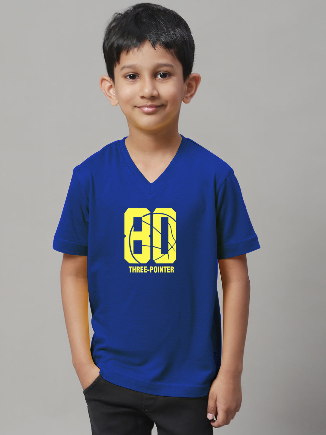 Boys Three Pointers Half Sleeves Printed T-Shirt - Friskers