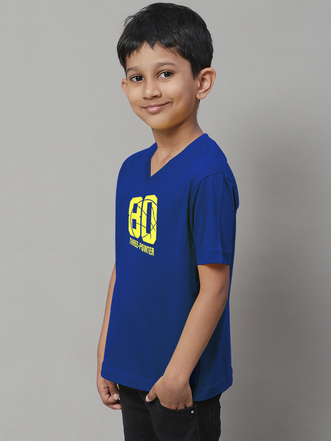 Boys Three Pointers Half Sleeves Printed T-Shirt - Friskers