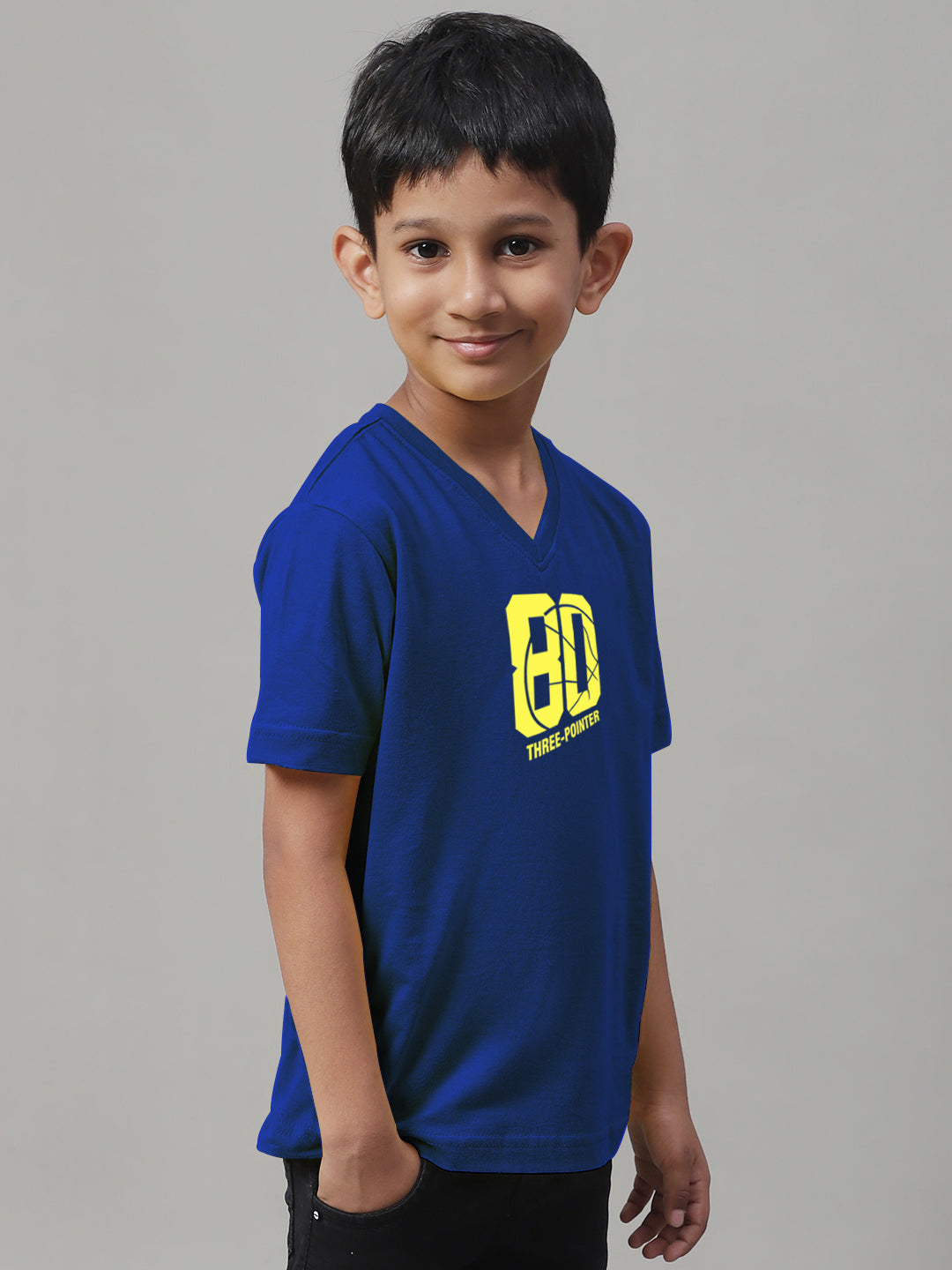 Boys Three Pointers Half Sleeves Printed T-Shirt - Friskers
