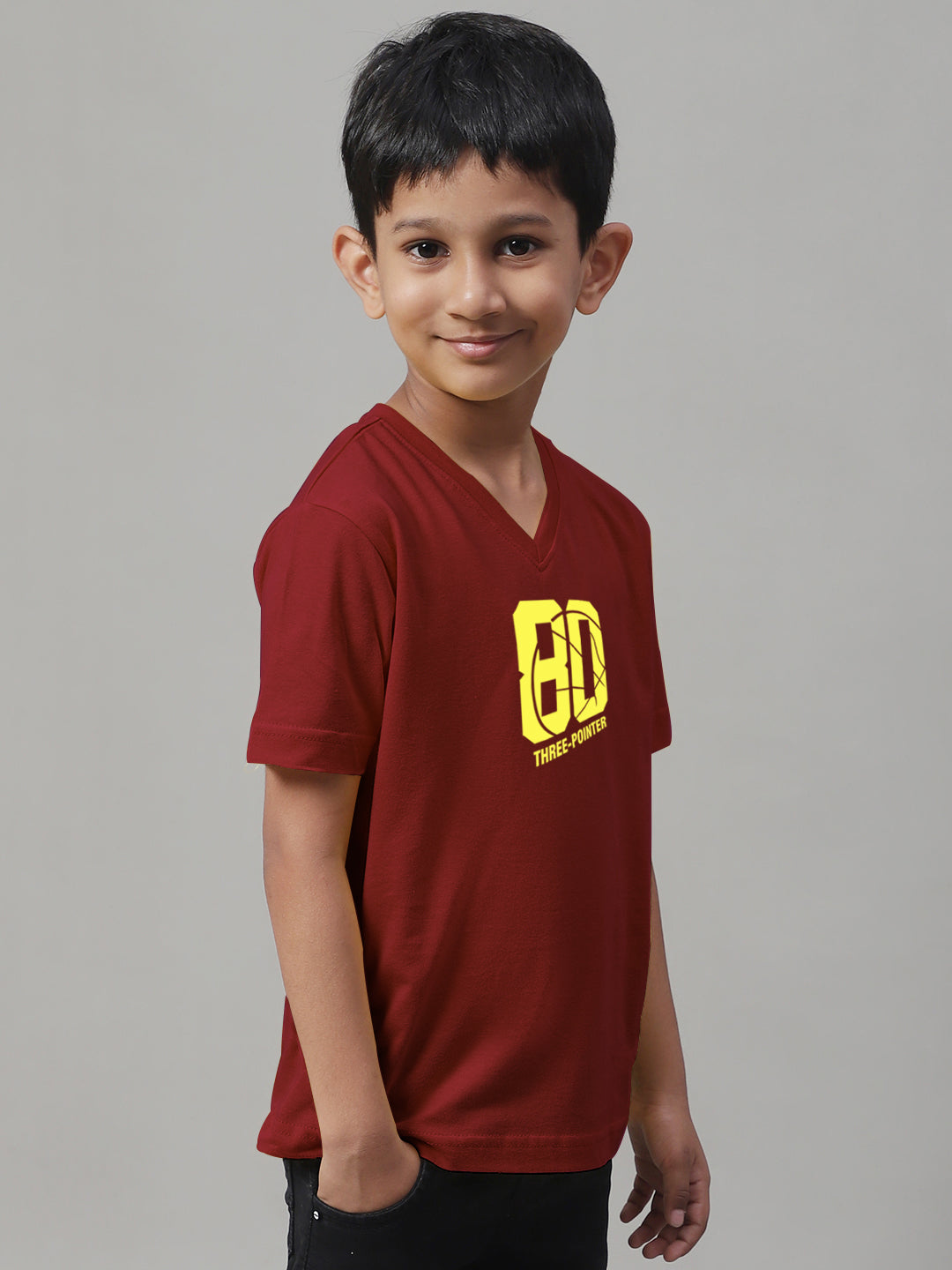 Boys Three Pointers Half Sleeves Printed T-Shirt - Friskers