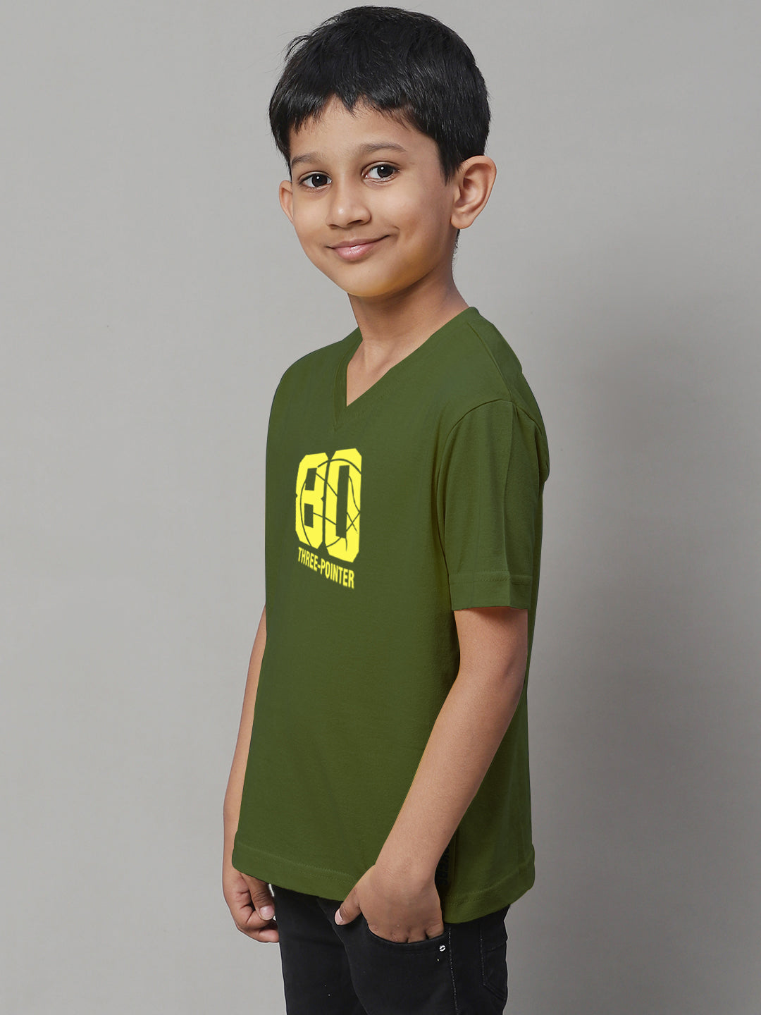 Boys Three Pointers Half Sleeves Printed T-Shirt - Friskers