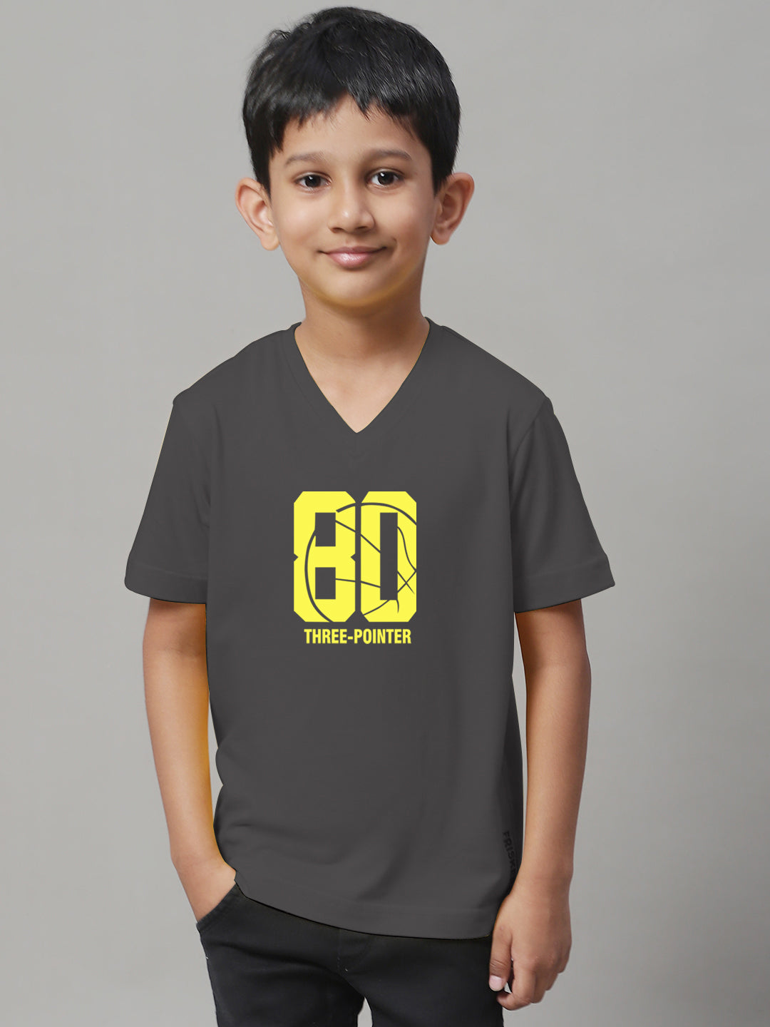 Boys Three Pointers Half Sleeves Printed T-Shirt - Friskers