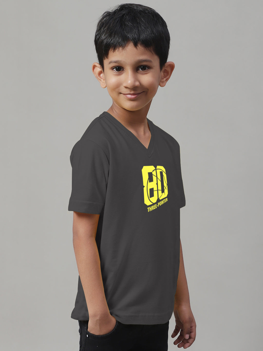 Boys Three Pointers Half Sleeves Printed T-Shirt - Friskers