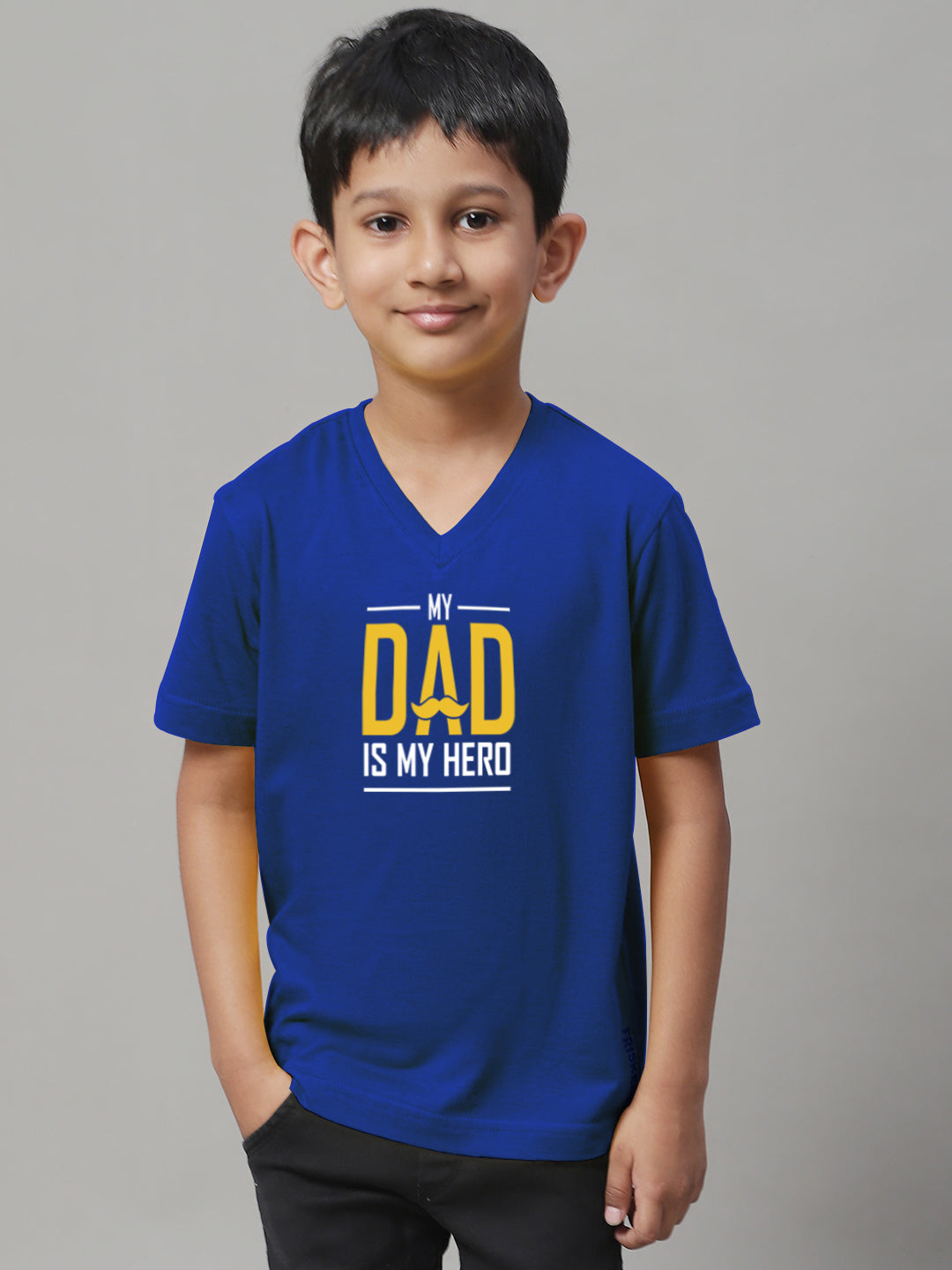 Boys My Dad Is My Hero Half Sleeves Printed T-Shirt - Friskers