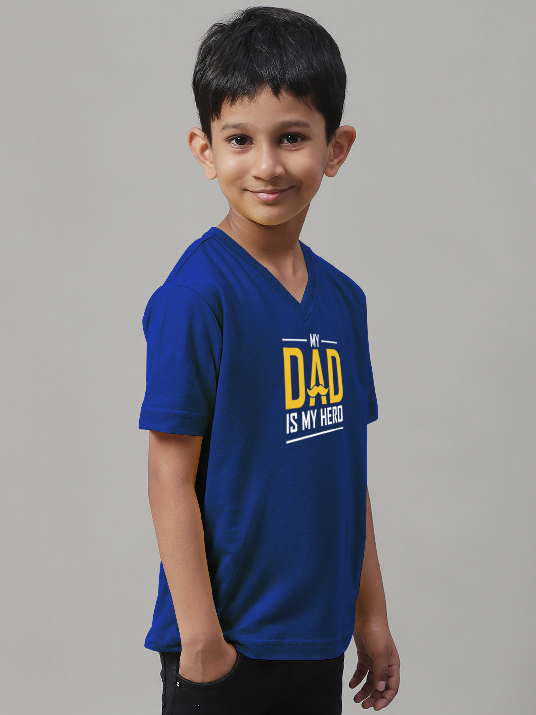 Boys My Dad Is My Hero Half Sleeves Printed T-Shirt - Friskers