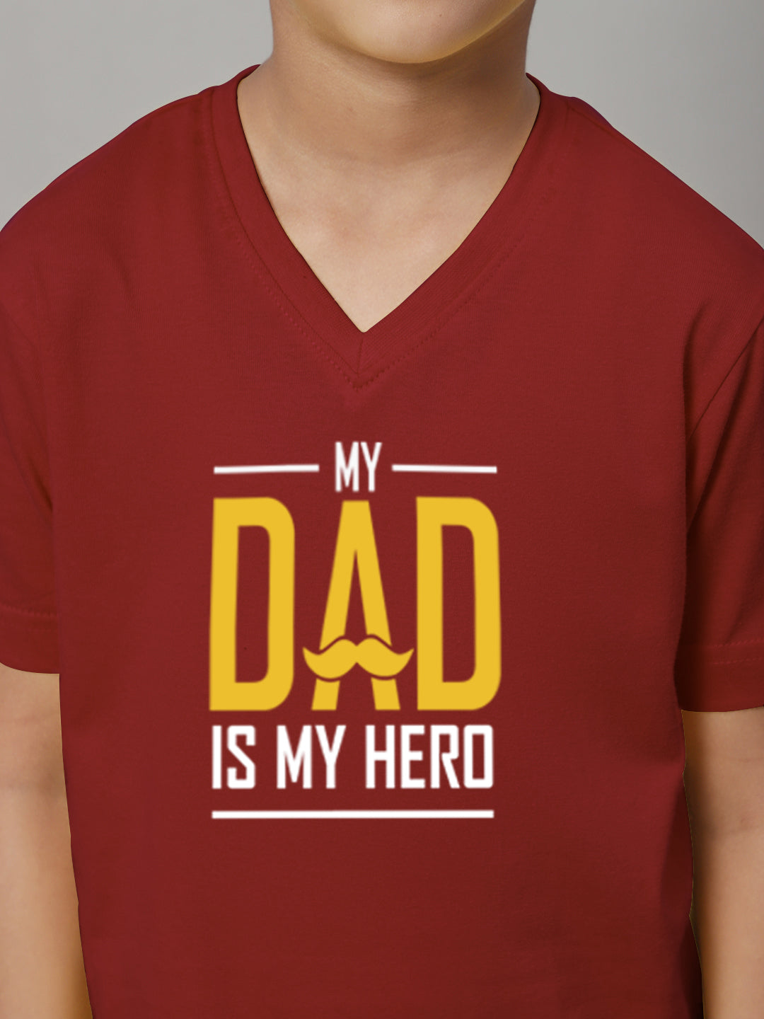 Boys My Dad Is My Hero Half Sleeves Printed T-Shirt - Friskers