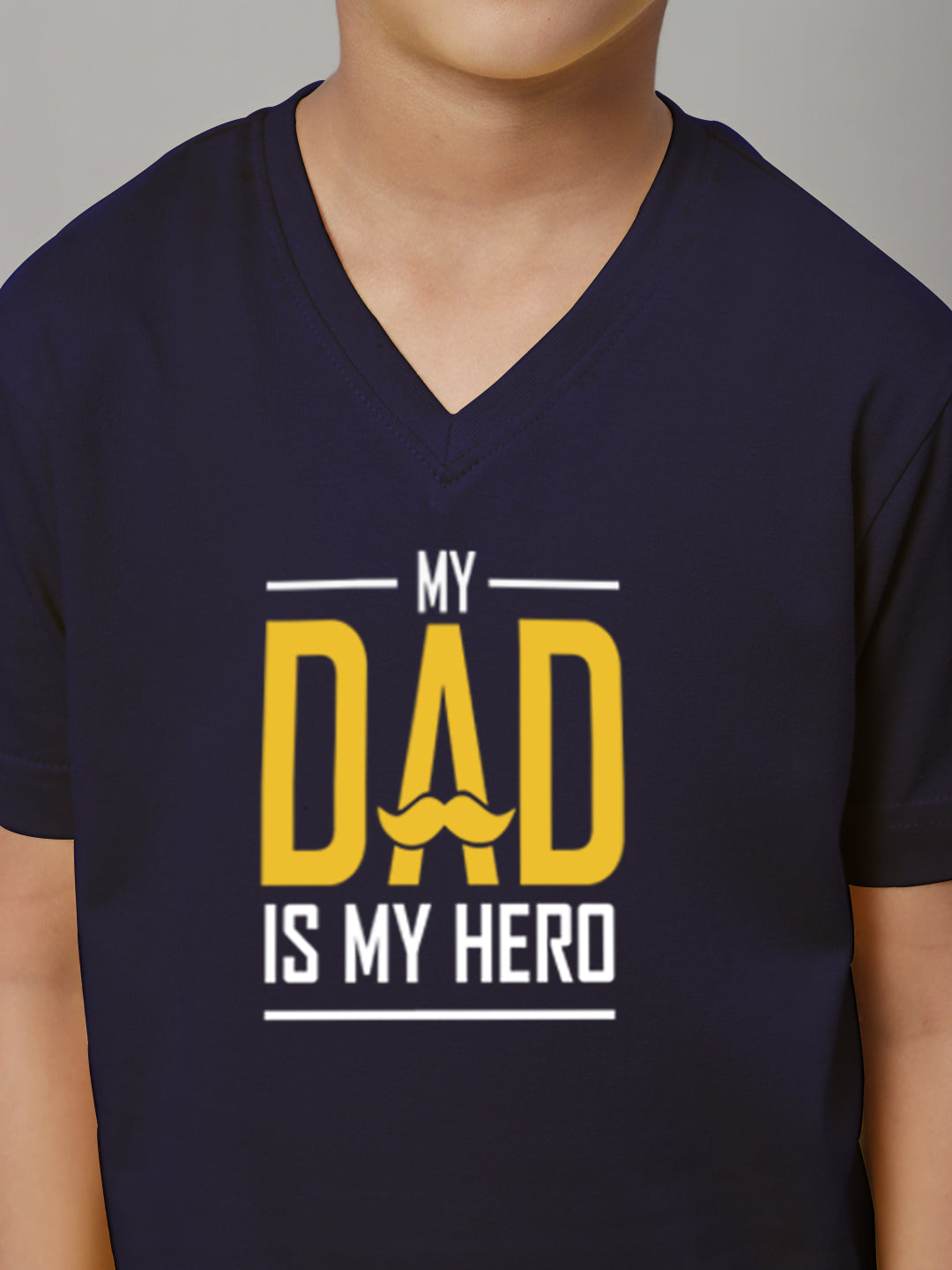 Boys My Dad Is My Hero Half Sleeves Printed T-Shirt - Friskers