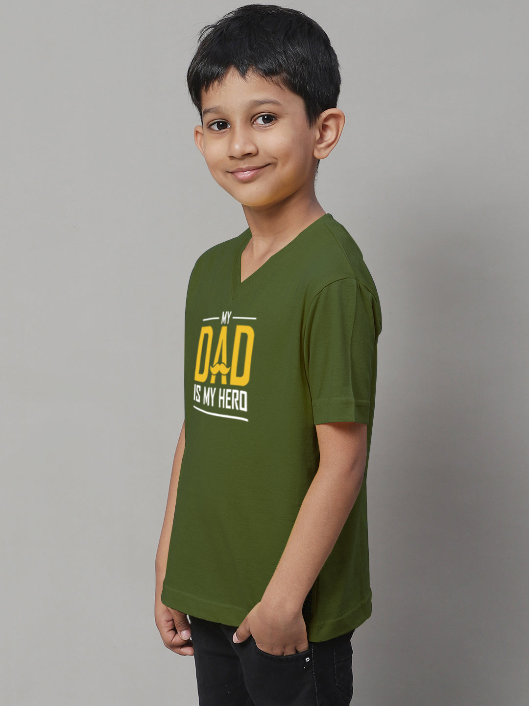 Boys My Dad Is My Hero Half Sleeves Printed T-Shirt - Friskers