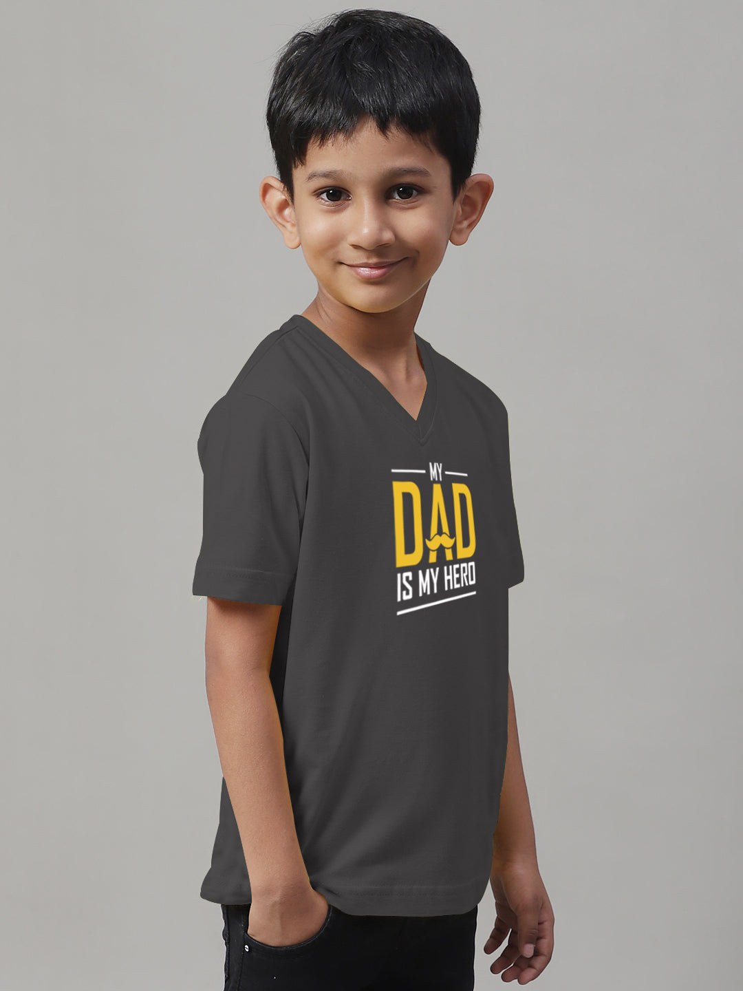 Boys My Dad Is My Hero Half Sleeves Printed T-Shirt - Friskers