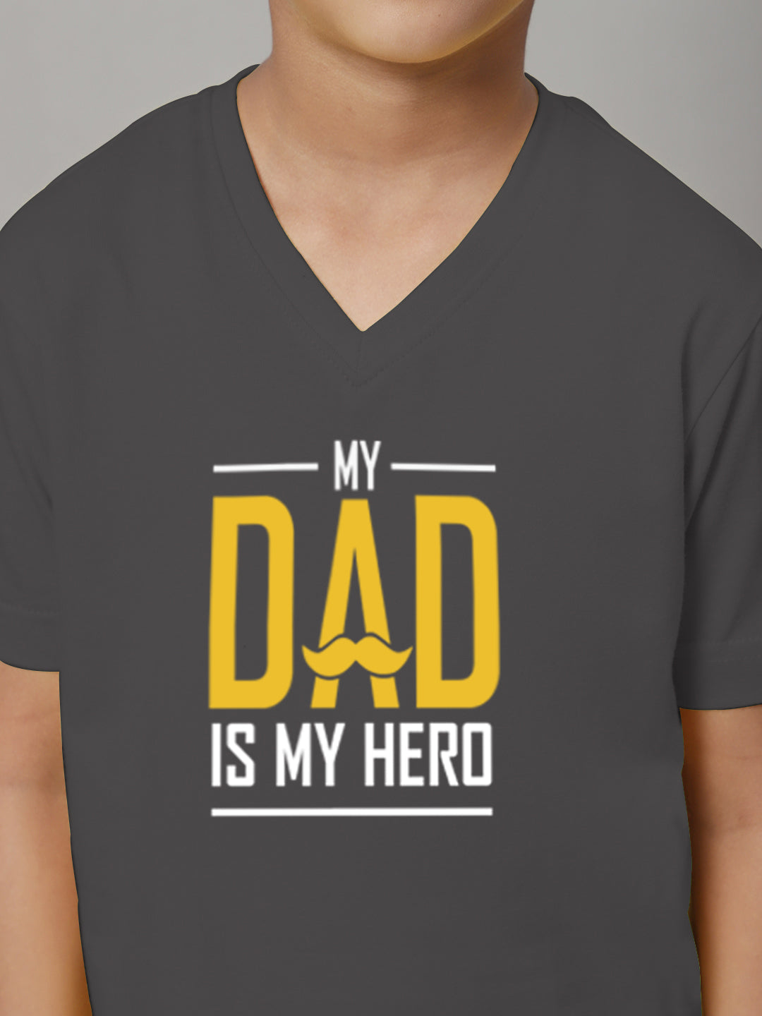 Boys My Dad Is My Hero Half Sleeves Printed T-Shirt - Friskers