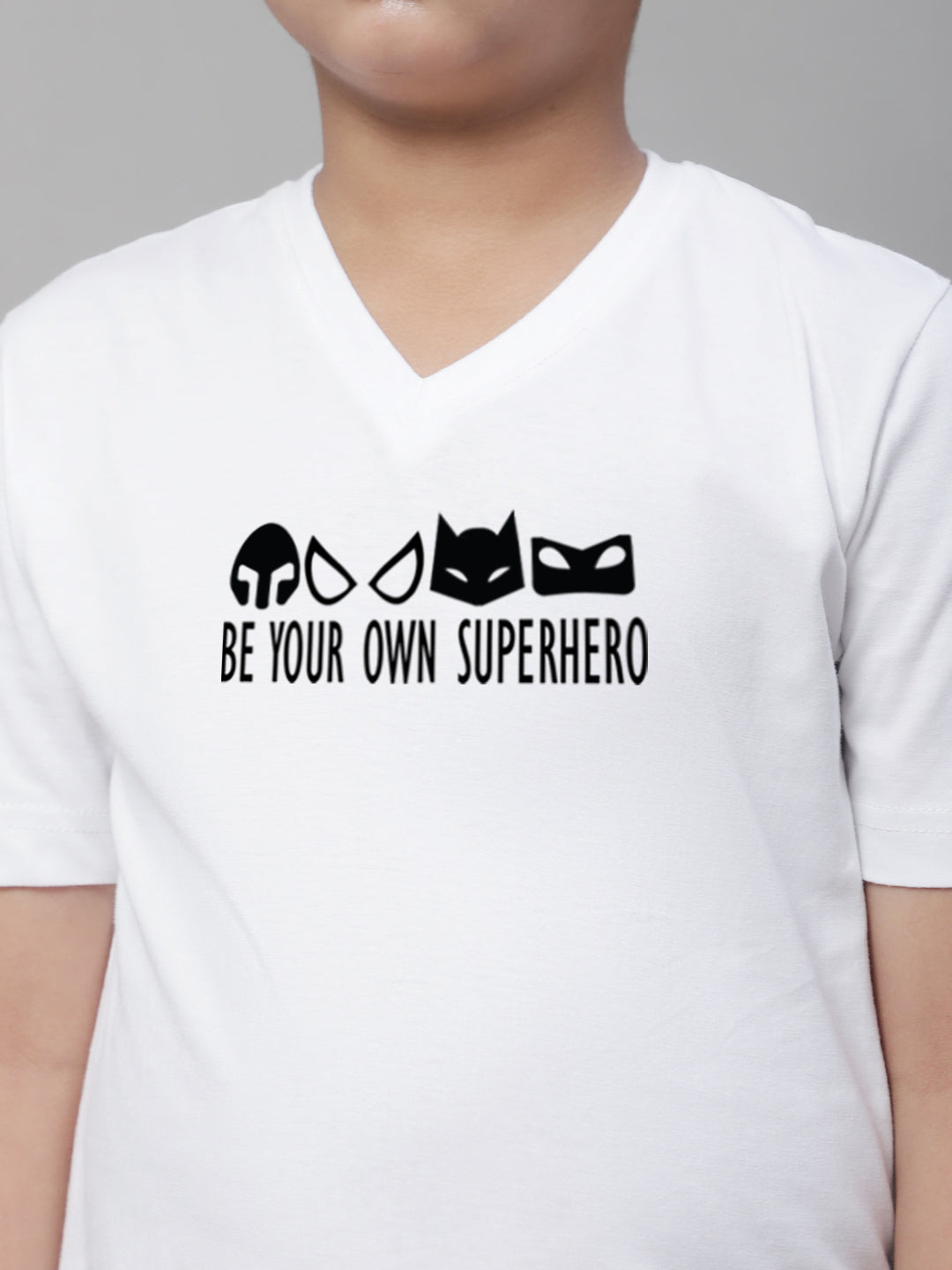 Boys Be Your Own Superhero Half Sleeves Printed T-Shirt - Friskers