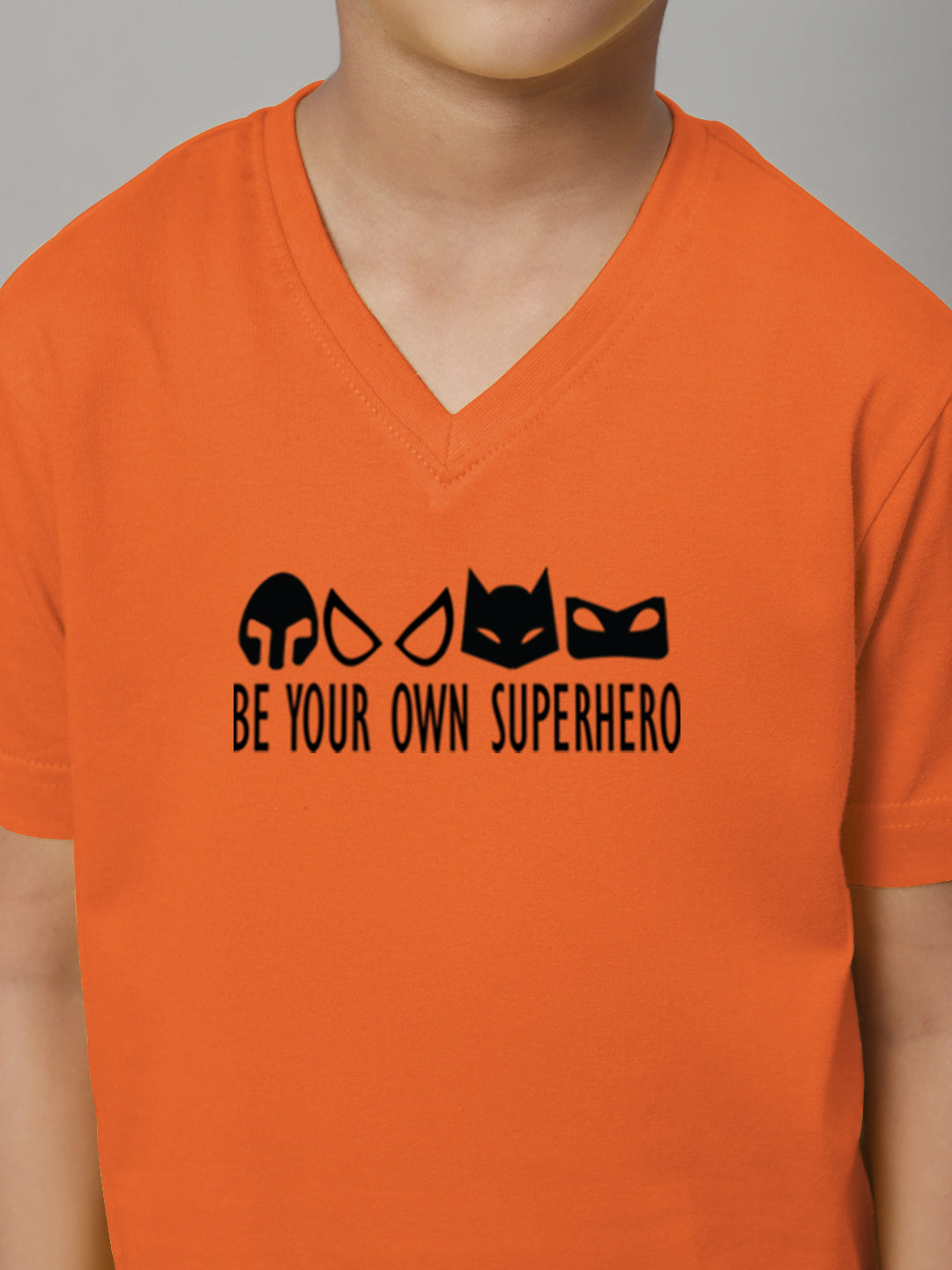 Boys Be Your Own Superhero Half Sleeves Printed T-Shirt - Friskers