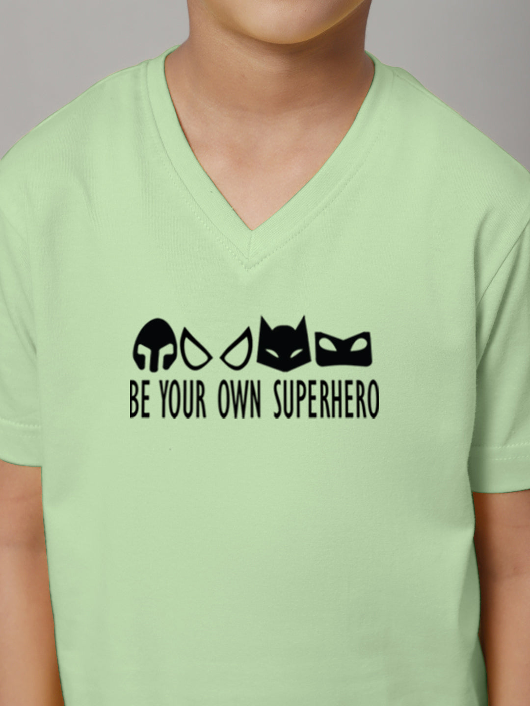 Boys Be Your Own Superhero Half Sleeves Printed T-Shirt - Friskers