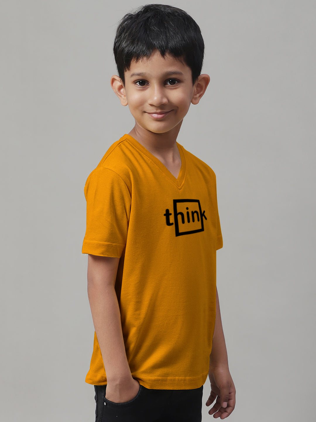 Boys Think Half Sleeves Printed T-Shirt - Friskers