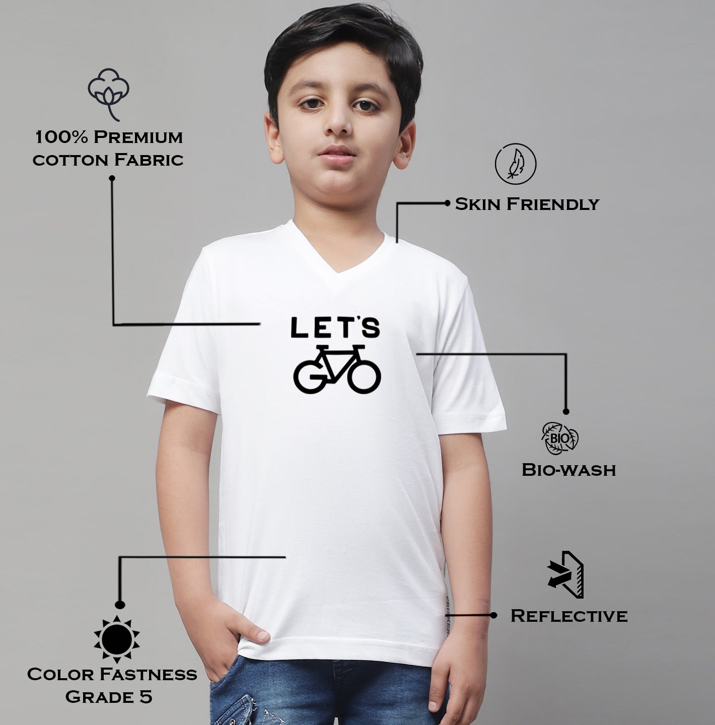 Boys Lets Half Sleeves Printed T-Shirt - Friskers