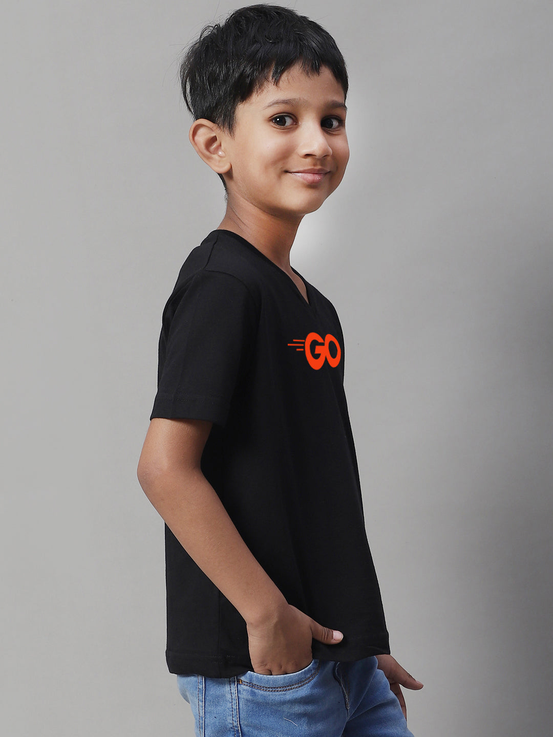 Boys Go Half Sleeves Printed T-Shirt - Friskers