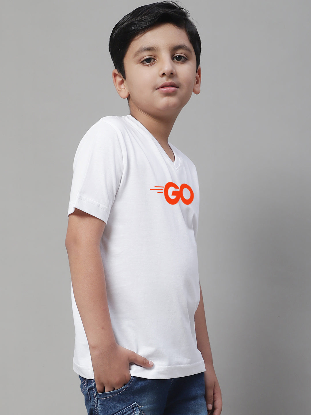 Boys Go Half Sleeves Printed T-Shirt - Friskers