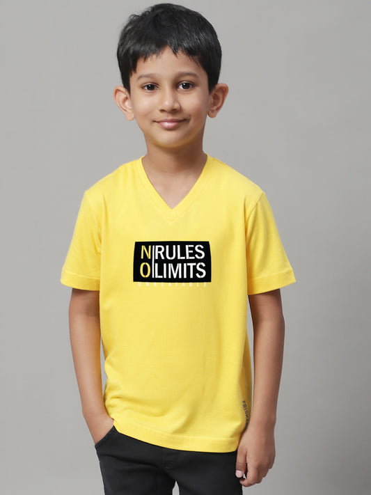 Boys No Rules No Limits Half Sleeves Printed T-Shirt - Friskers