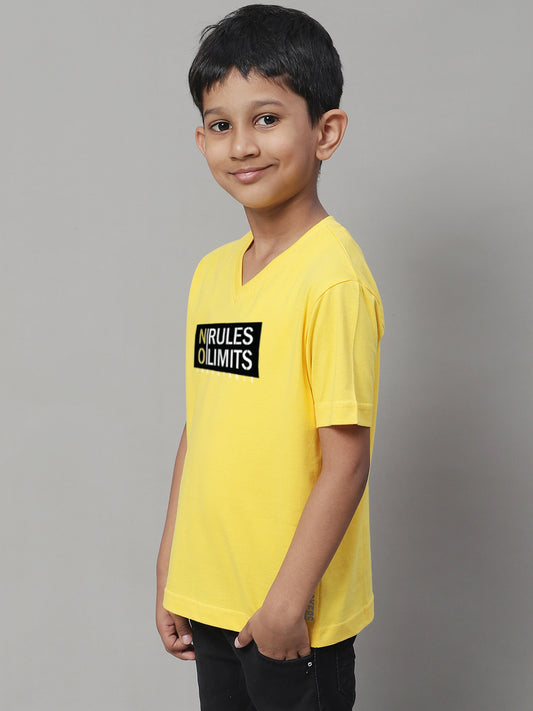 Boys No Rules No Limits Half Sleeves Printed T-Shirt - Friskers