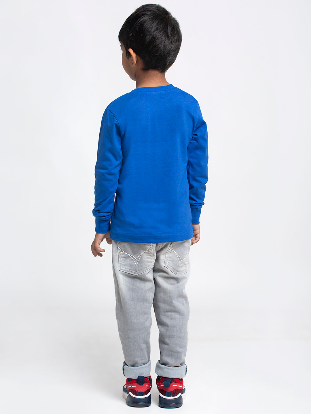 Boys Solid Pure Cotton Regular Fit T-Shirt - Friskers