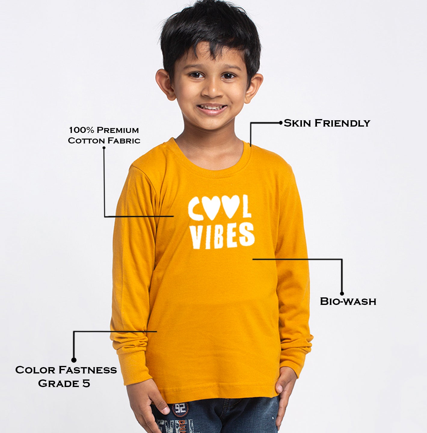 Kids Cool Vibes printed full sleeves t-shirt - Friskers