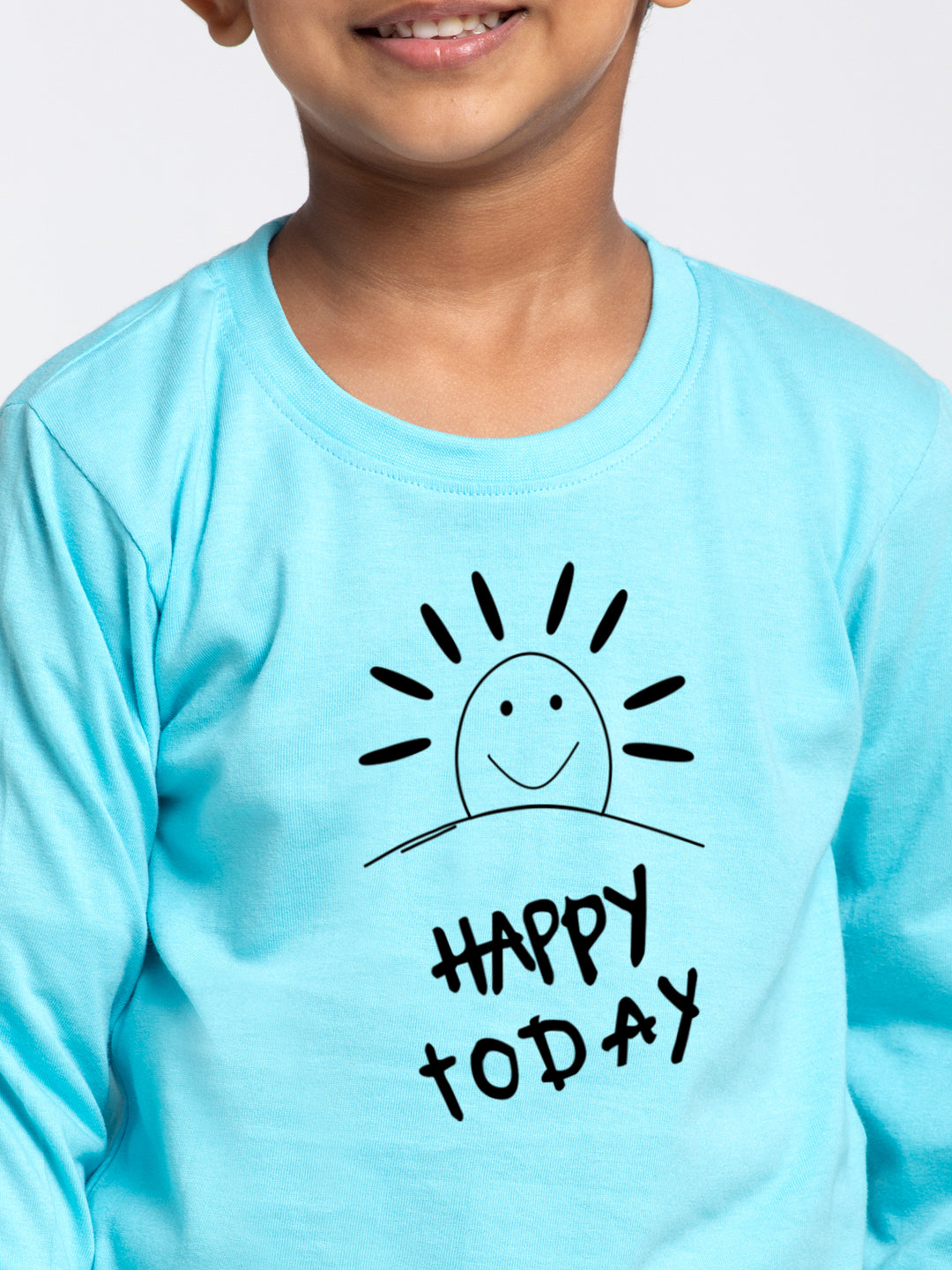Kids Happy Day printed full sleeves t-shirt - Friskers