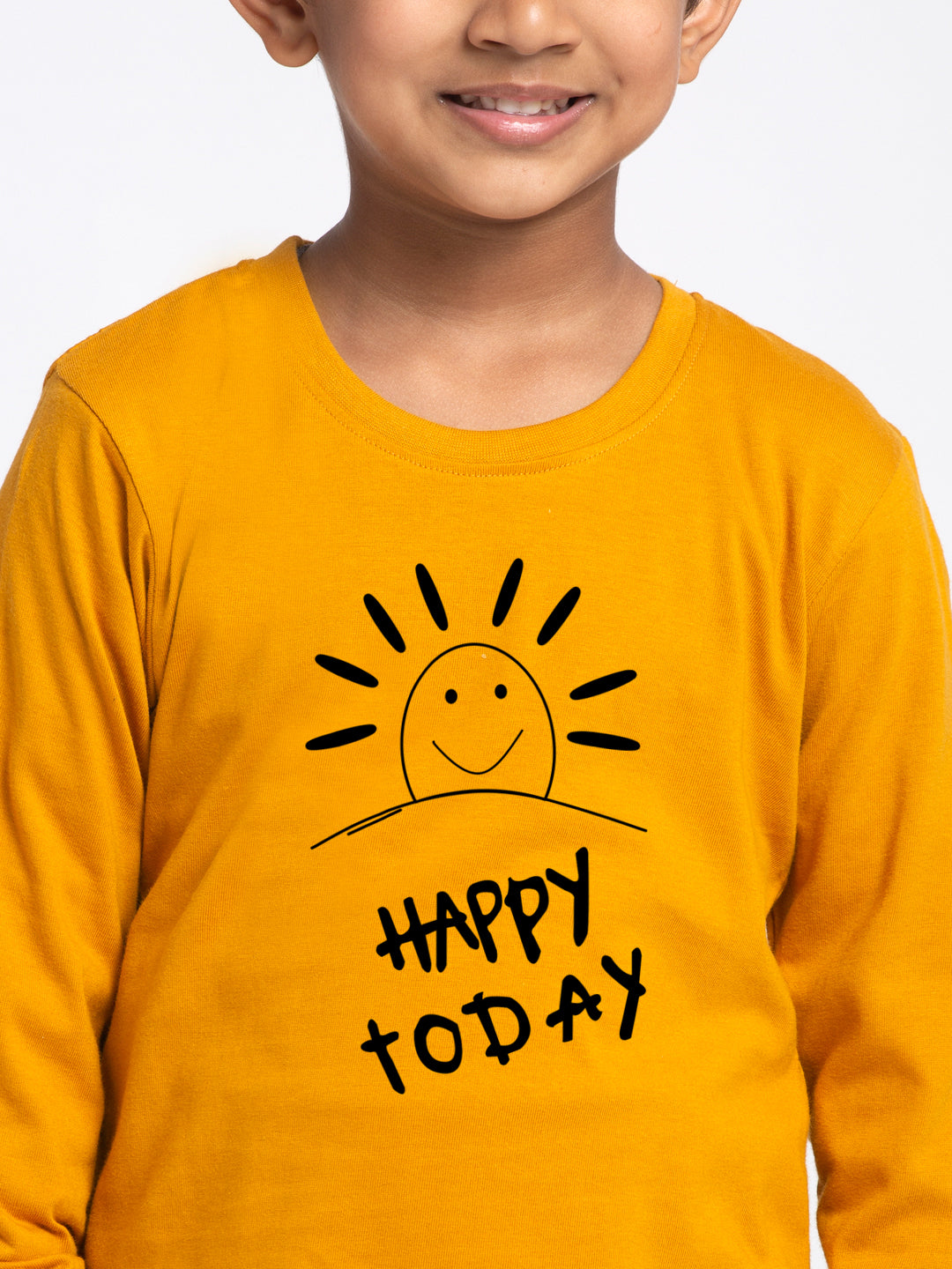 Kids Happy Day printed full sleeves t-shirt - Friskers