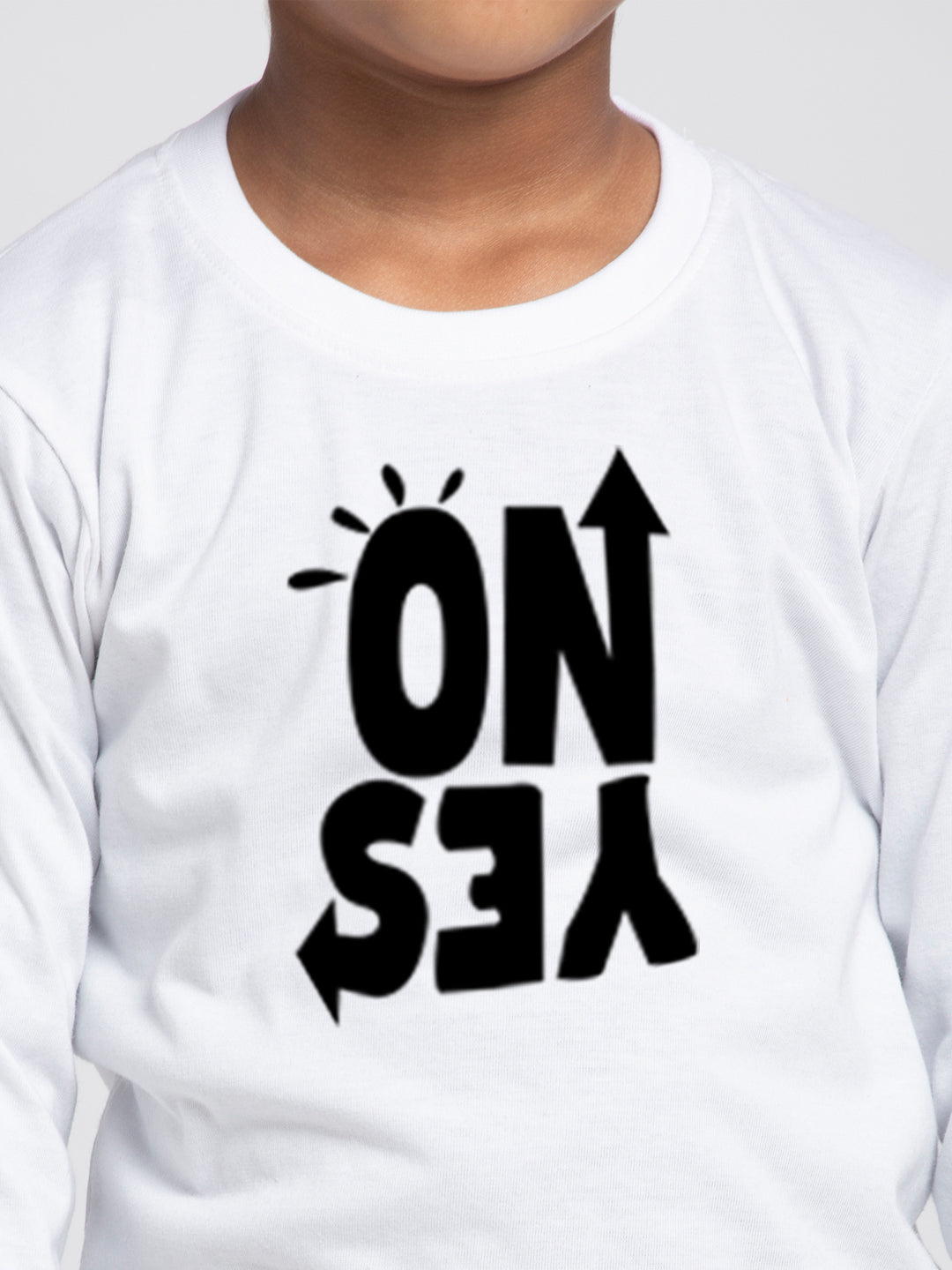 Kids No Yes printed full sleeves t-shirt - Friskers