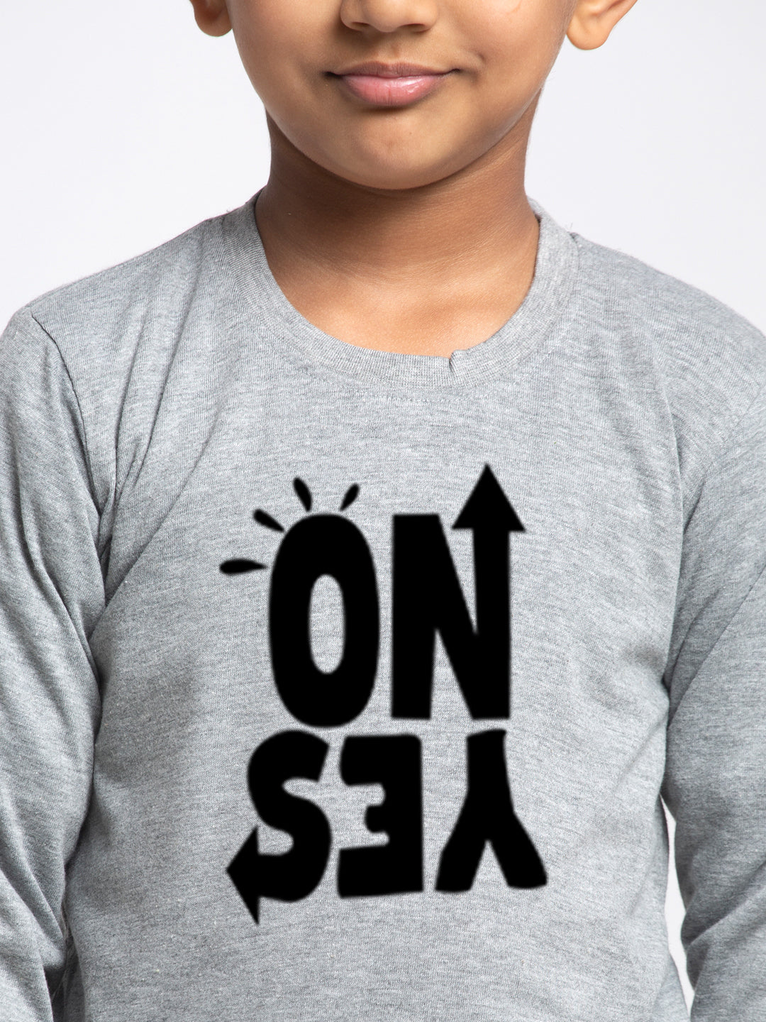 Kids No Yes printed full sleeves t-shirt - Friskers