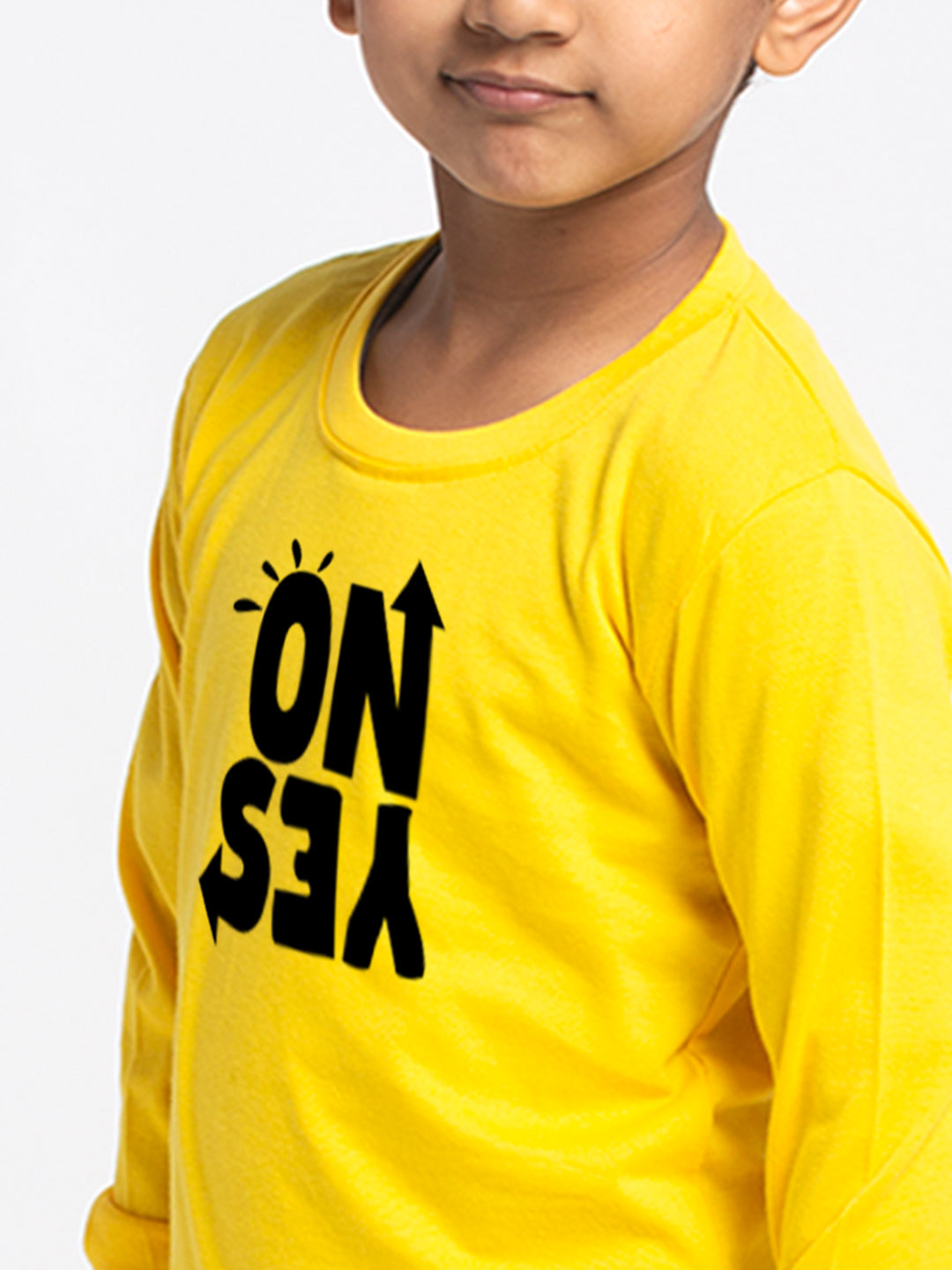 Kids No Yes printed full sleeves t-shirt - Friskers