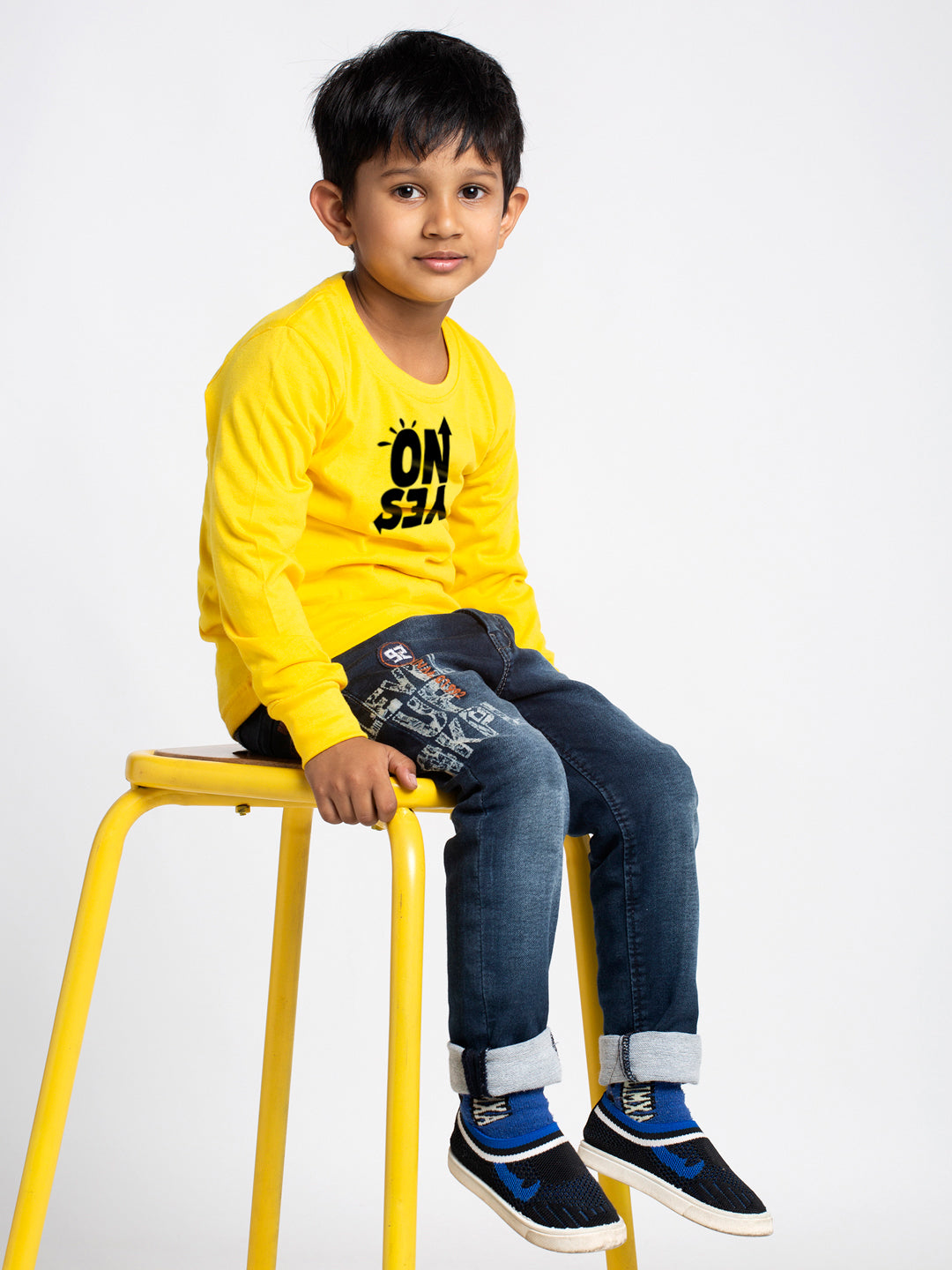 Kids No Yes printed full sleeves t-shirt - Friskers