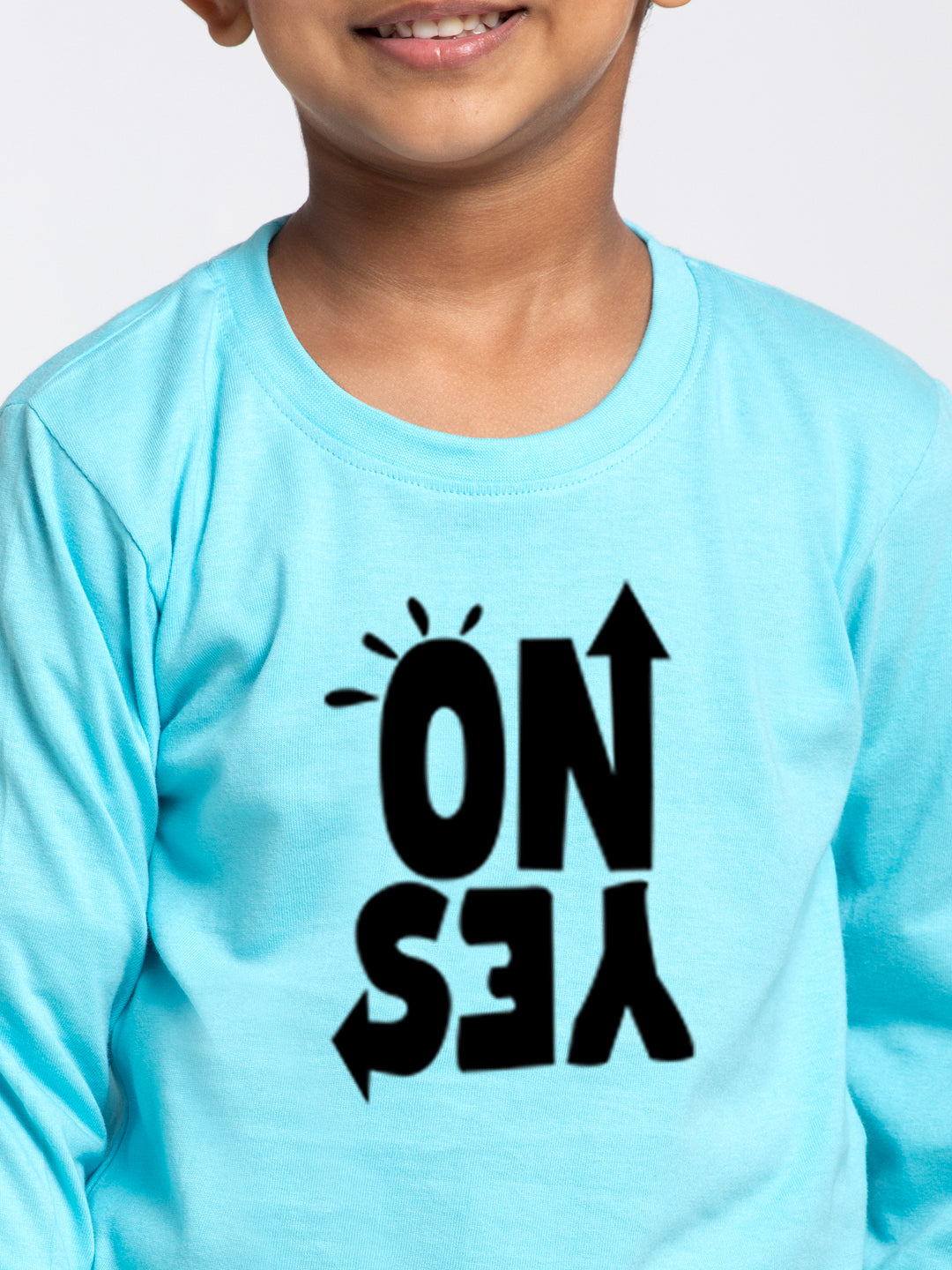Kids No Yes printed full sleeves t-shirt - Friskers